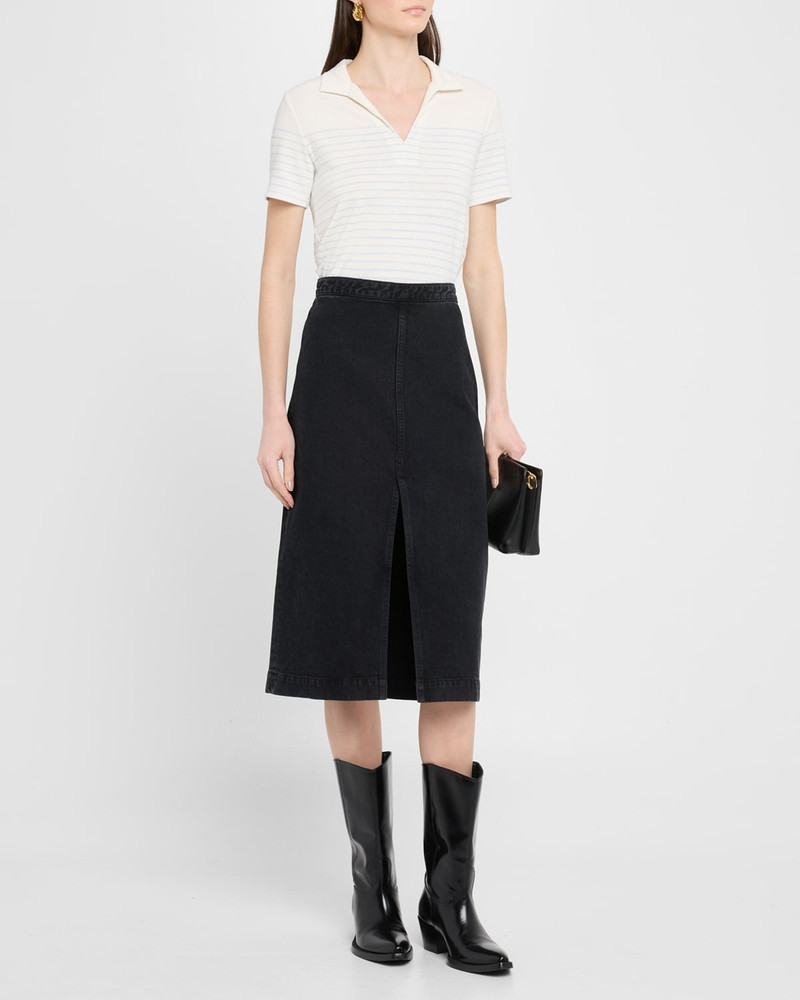 rag & bone Stripe Short-Sleeve Polo Top outlook