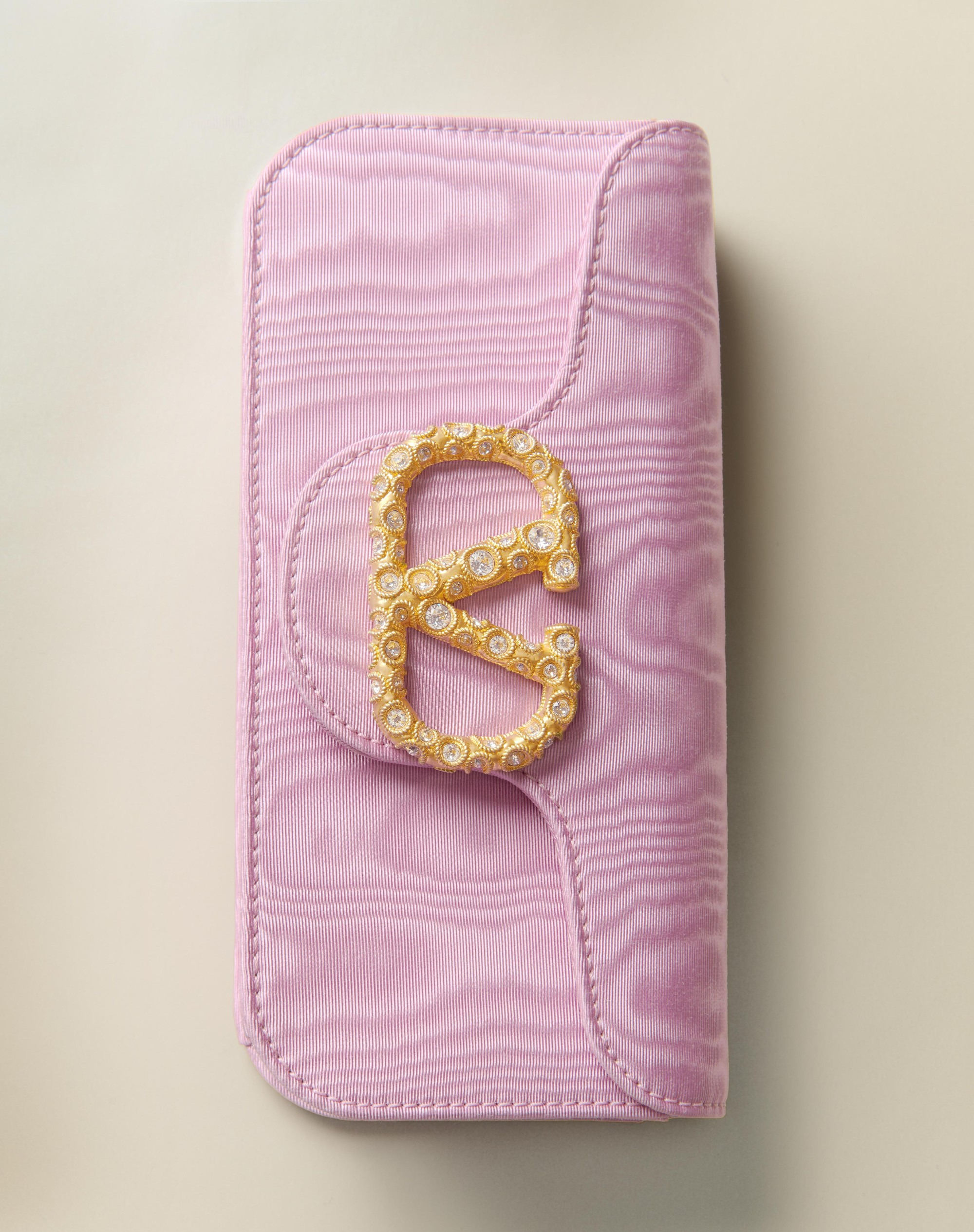 VALENTINO GARAVANI LOCÒ MOIRÉ FABRIC CLUTCH WITH JEWEL LOGO - 9