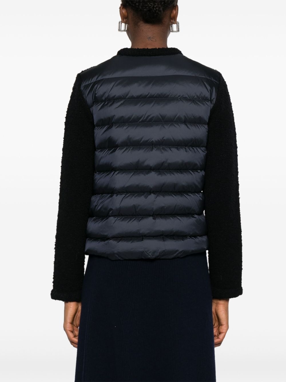 panelled quilted cardigan - 4