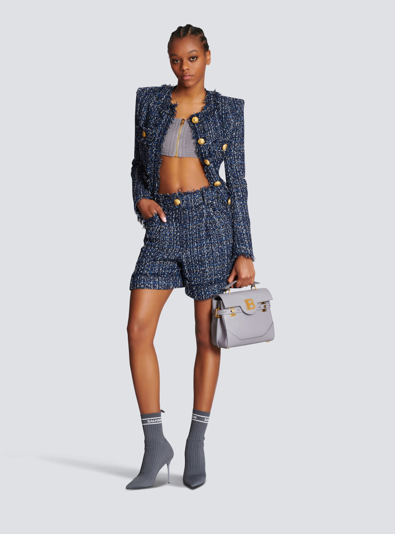 Balmain Tweed high-waisted shorts outlook