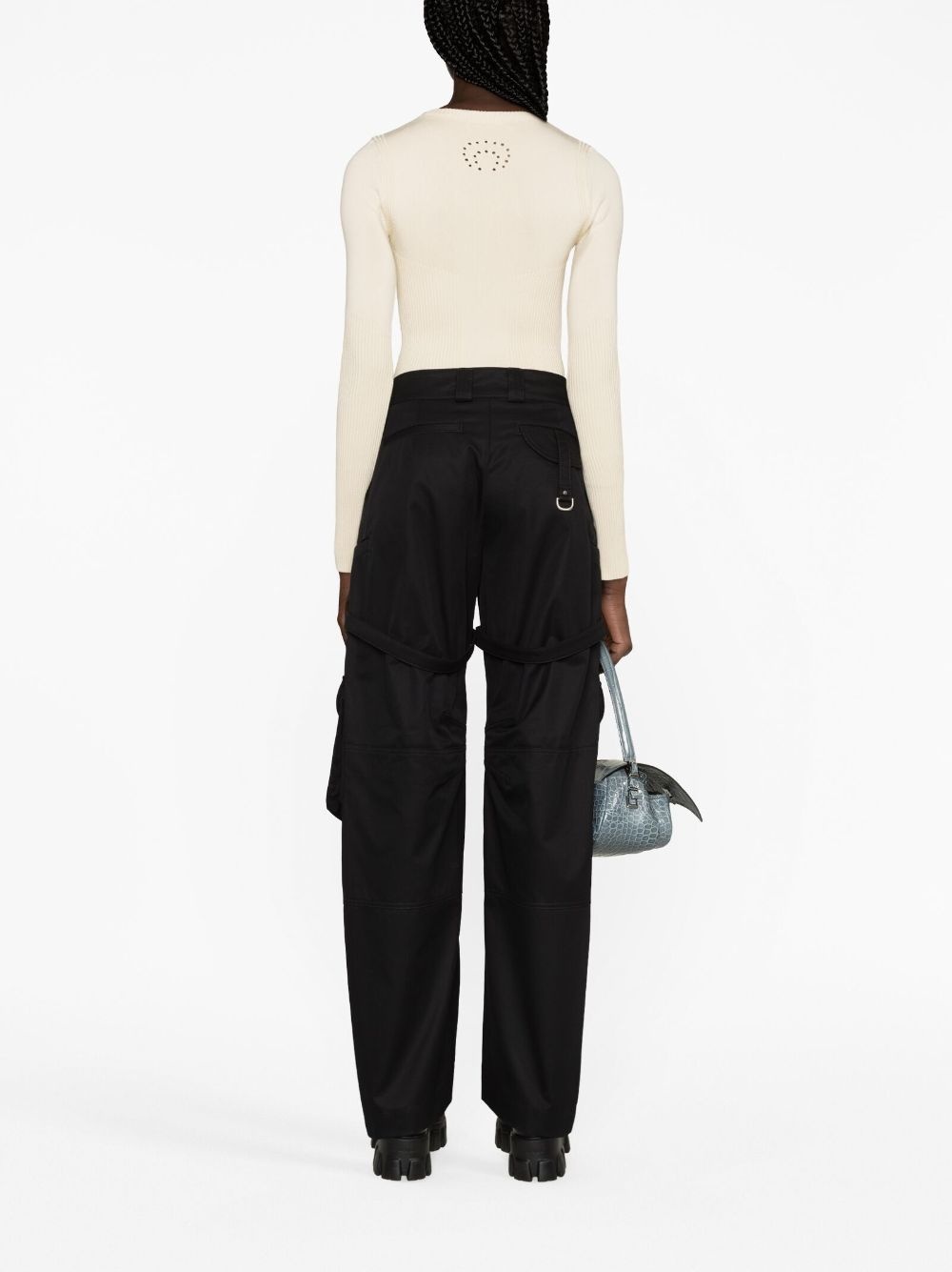 perforated ribbed-knit top - 3