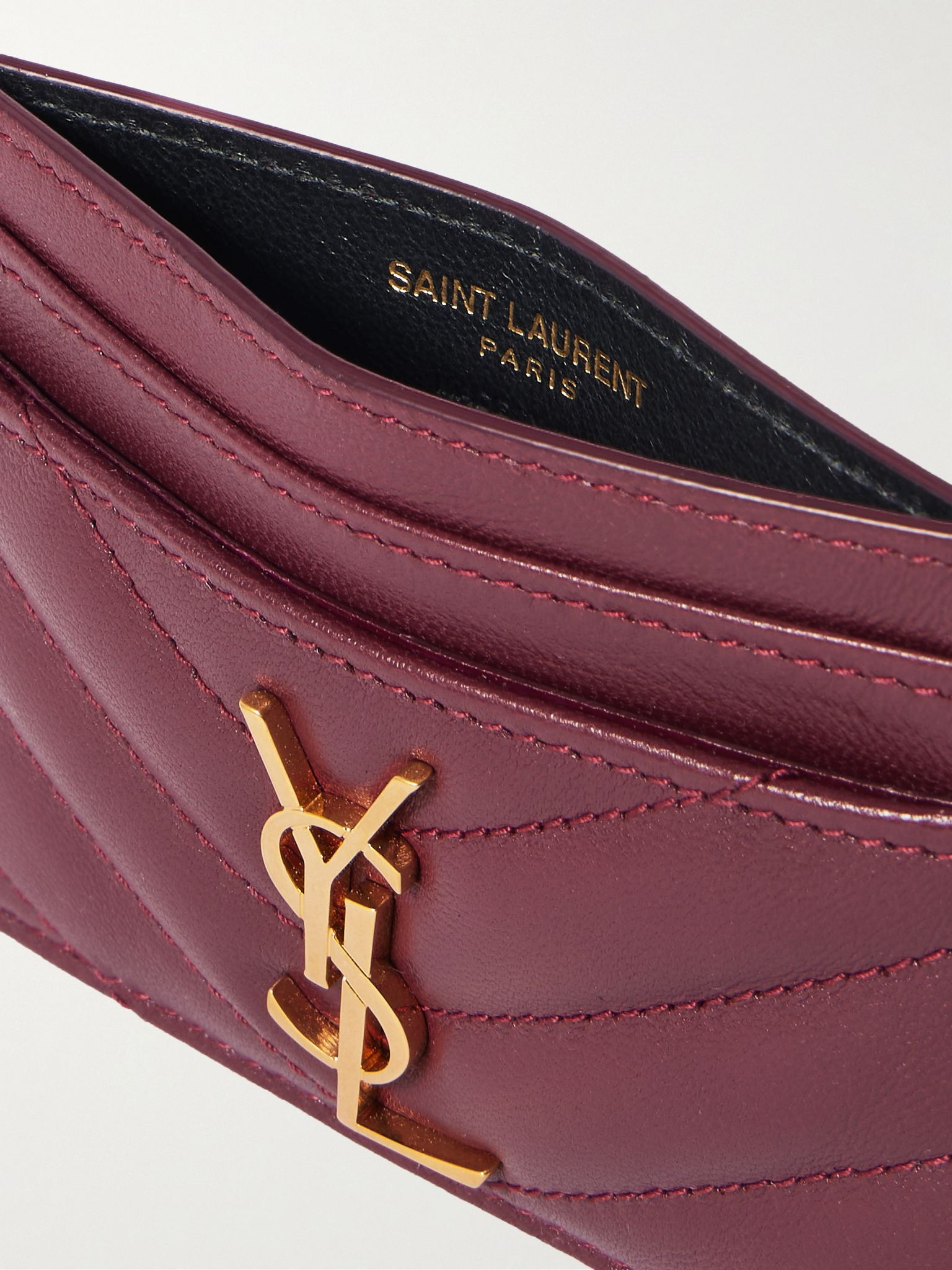 Cassandre matelassé leather cardholder Burgundy - 4