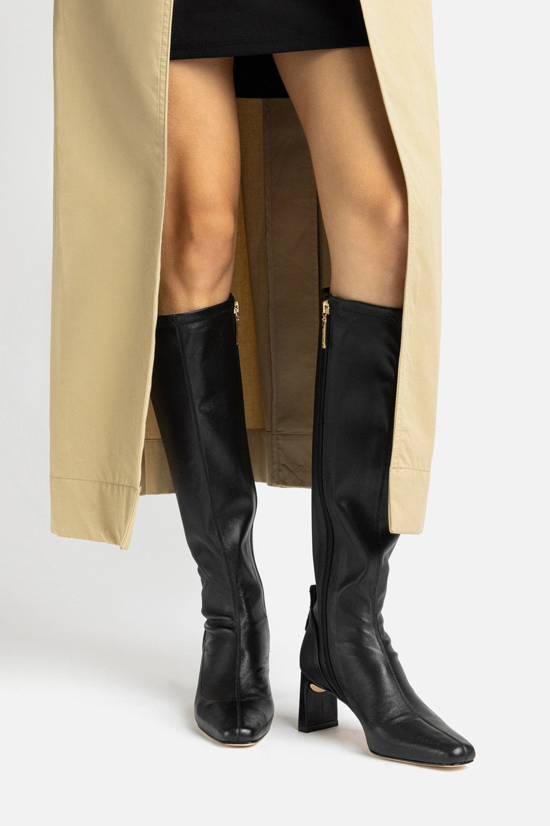 Larroudé Alexis Hi Boot In Black Stretch Leather outlook