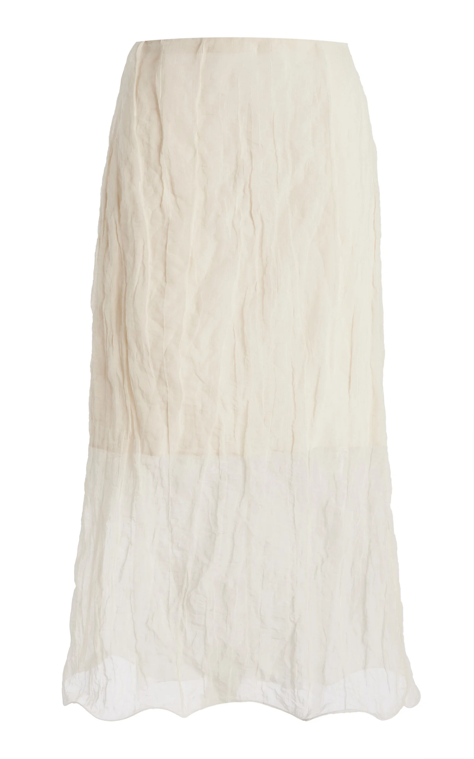 The James Low-Rise Metallic Organza Midi Skirt off-white - 1