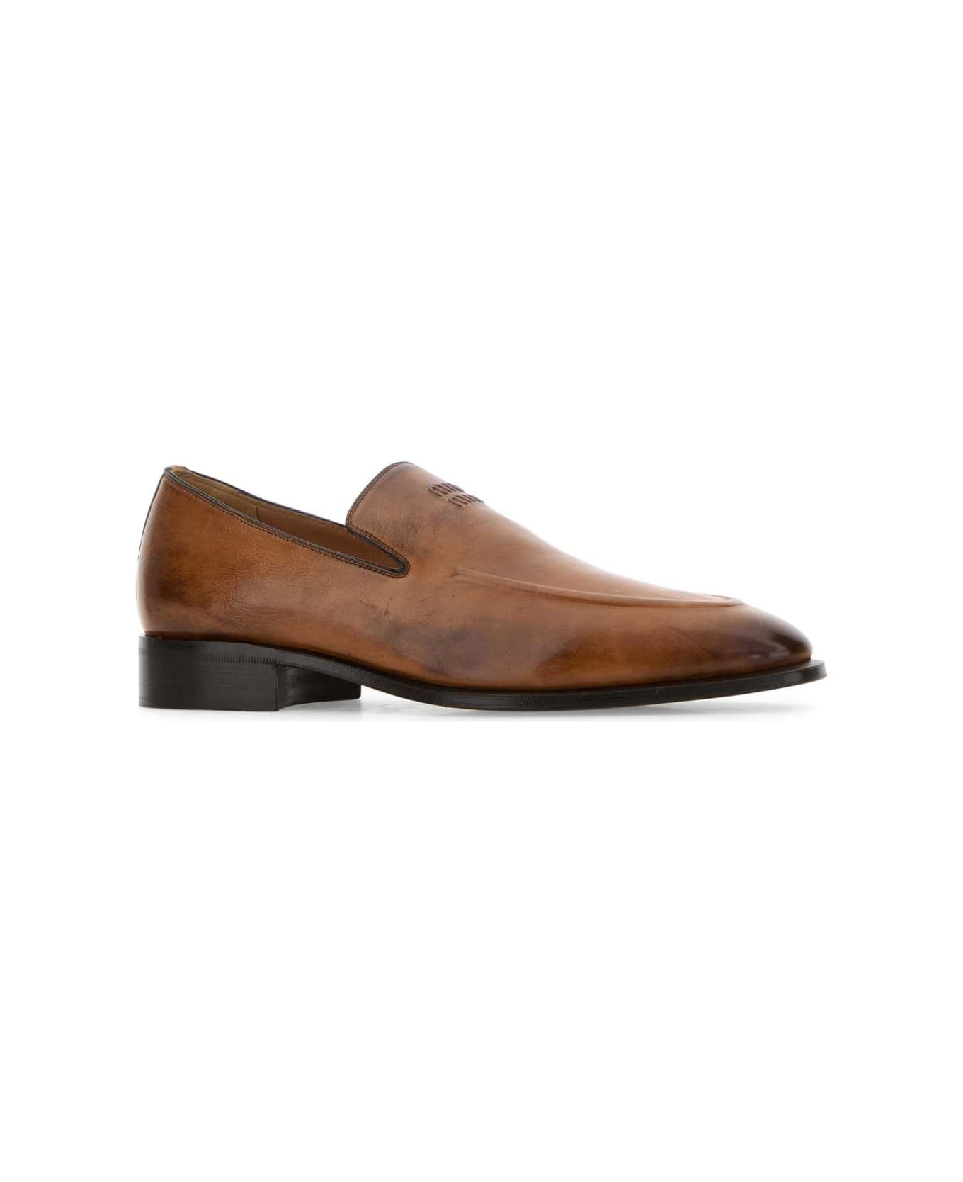 Caramel Leather Loafers - 2