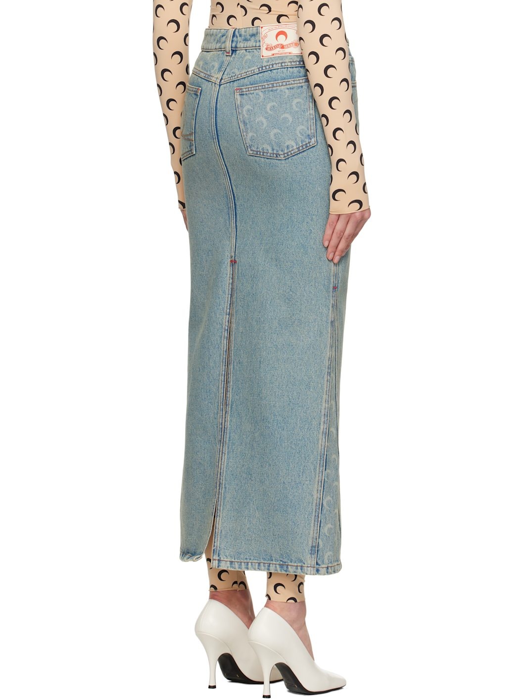 Blue Moon Laser Denim Maxi Skirt - 3