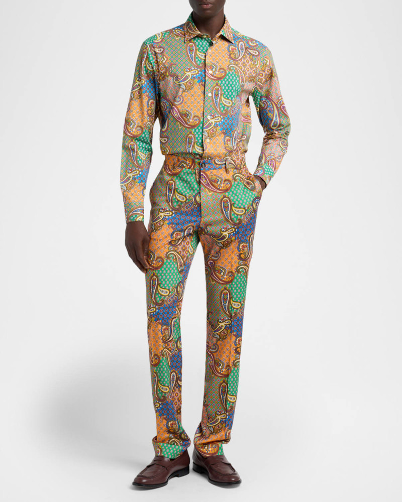 Etro Men's Bandana Multi-Pattern Shirt outlook