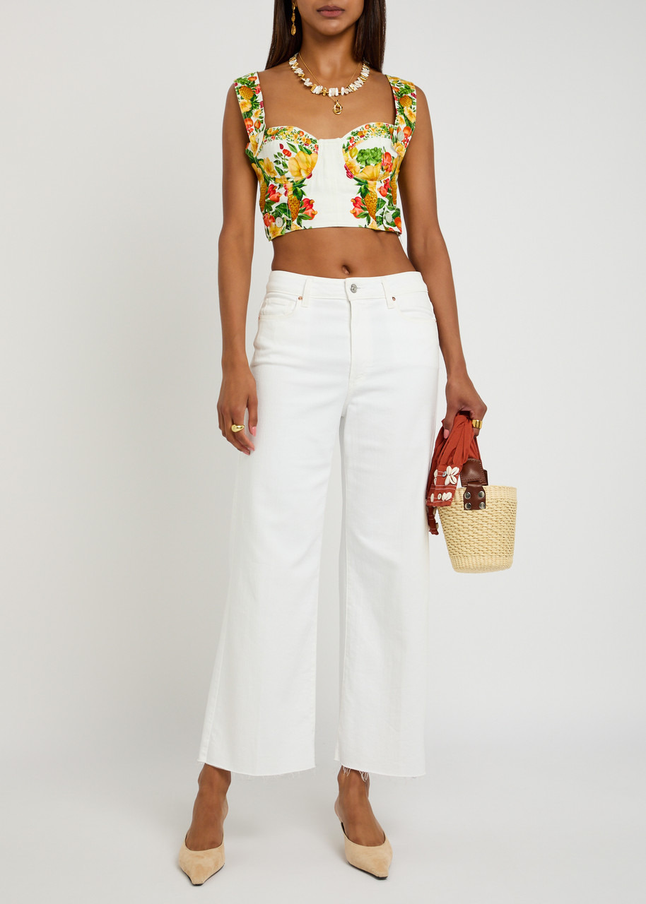Farm Rio Picnic Flowers Printed Linen top - 4