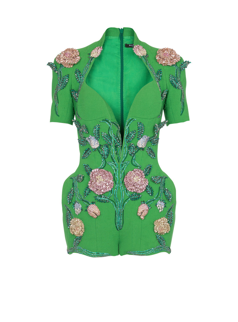 Flower-embroidered playsuit 1