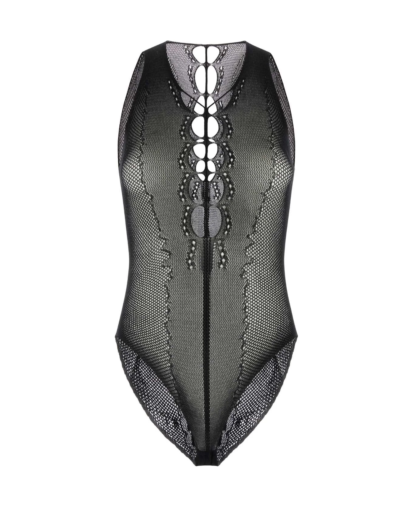 Black Mesh Bodysuit - 1