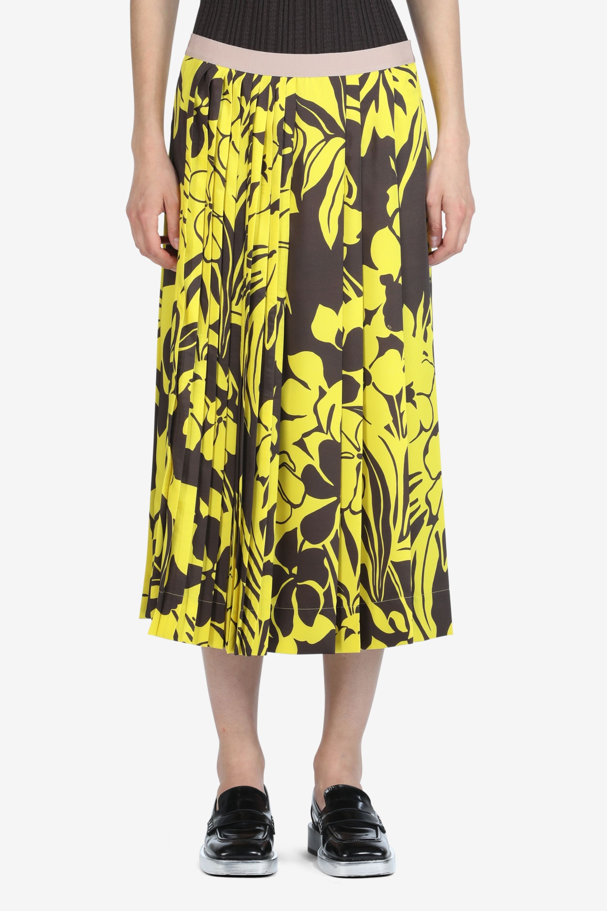 FLORAL-PRINT PLEATED SKIRT - 1