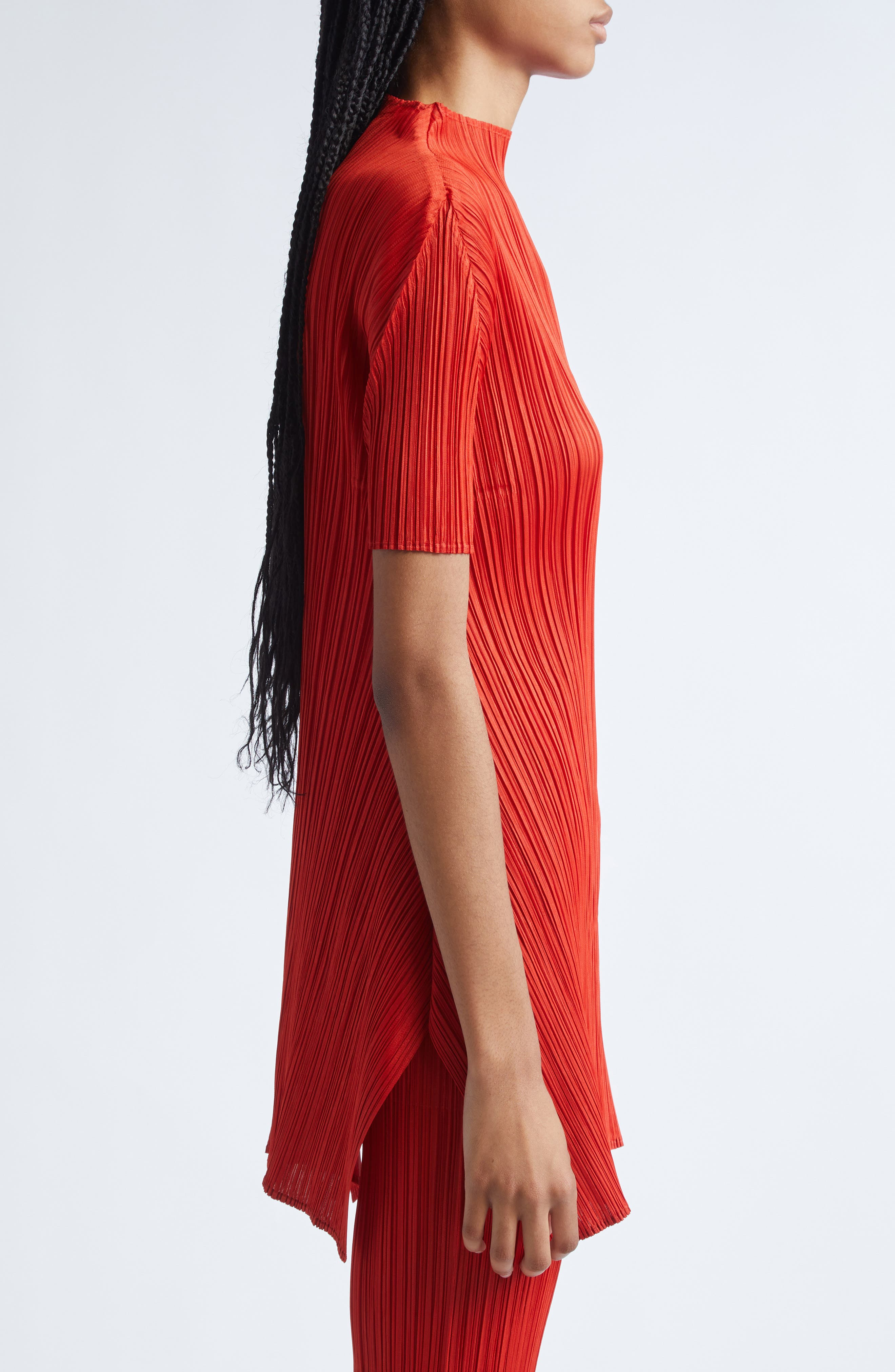 Pleats Please Issey Miyake Monthly Colors July Pleated Tunic in Bright Red at Nordstrom - 4