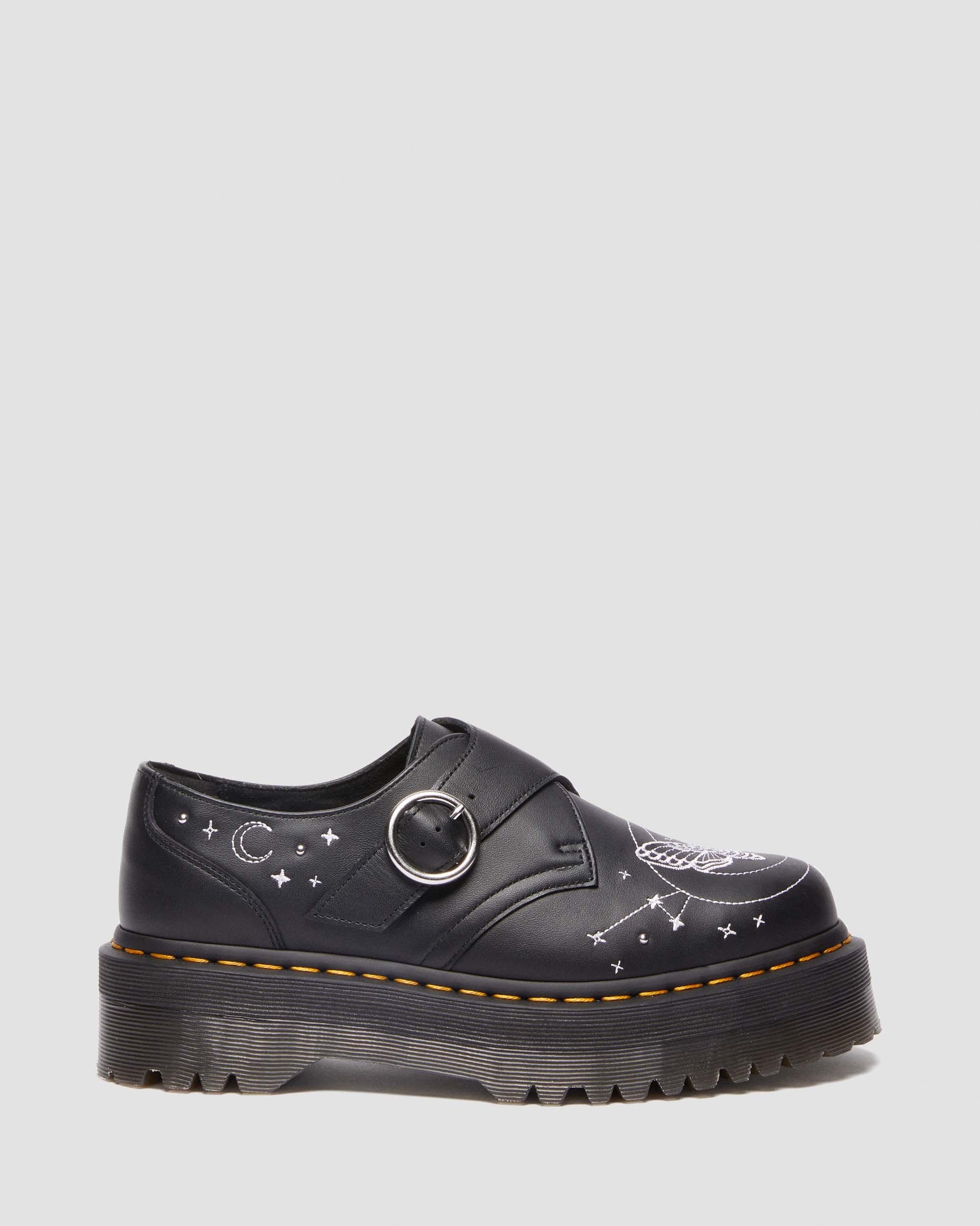 Monk Celestial Moth Leather Platform Shoes - 7