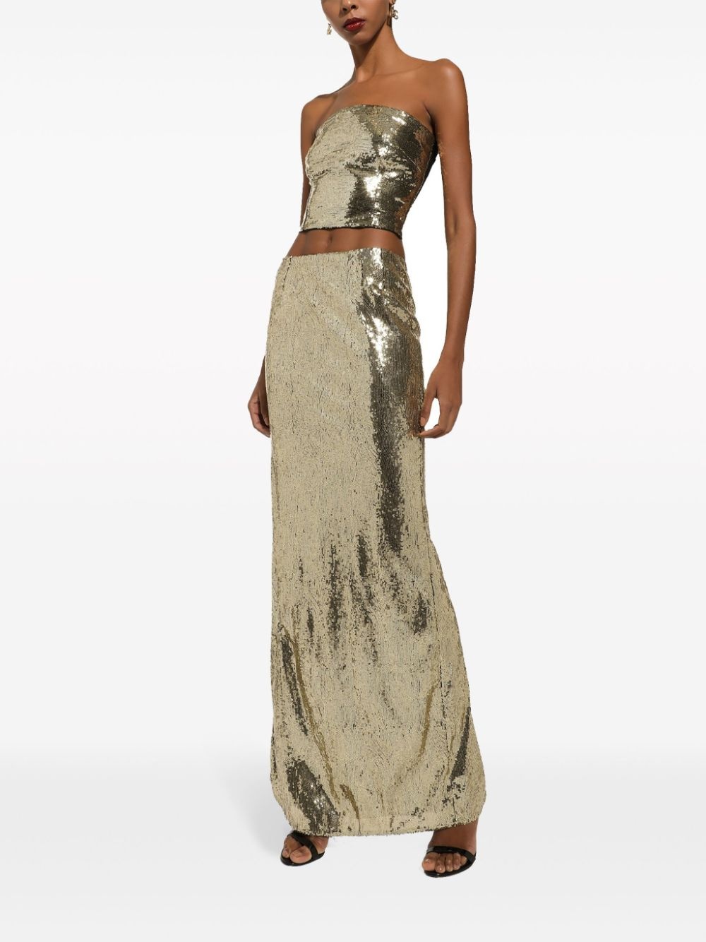 sequin-embellished strapless top - 2