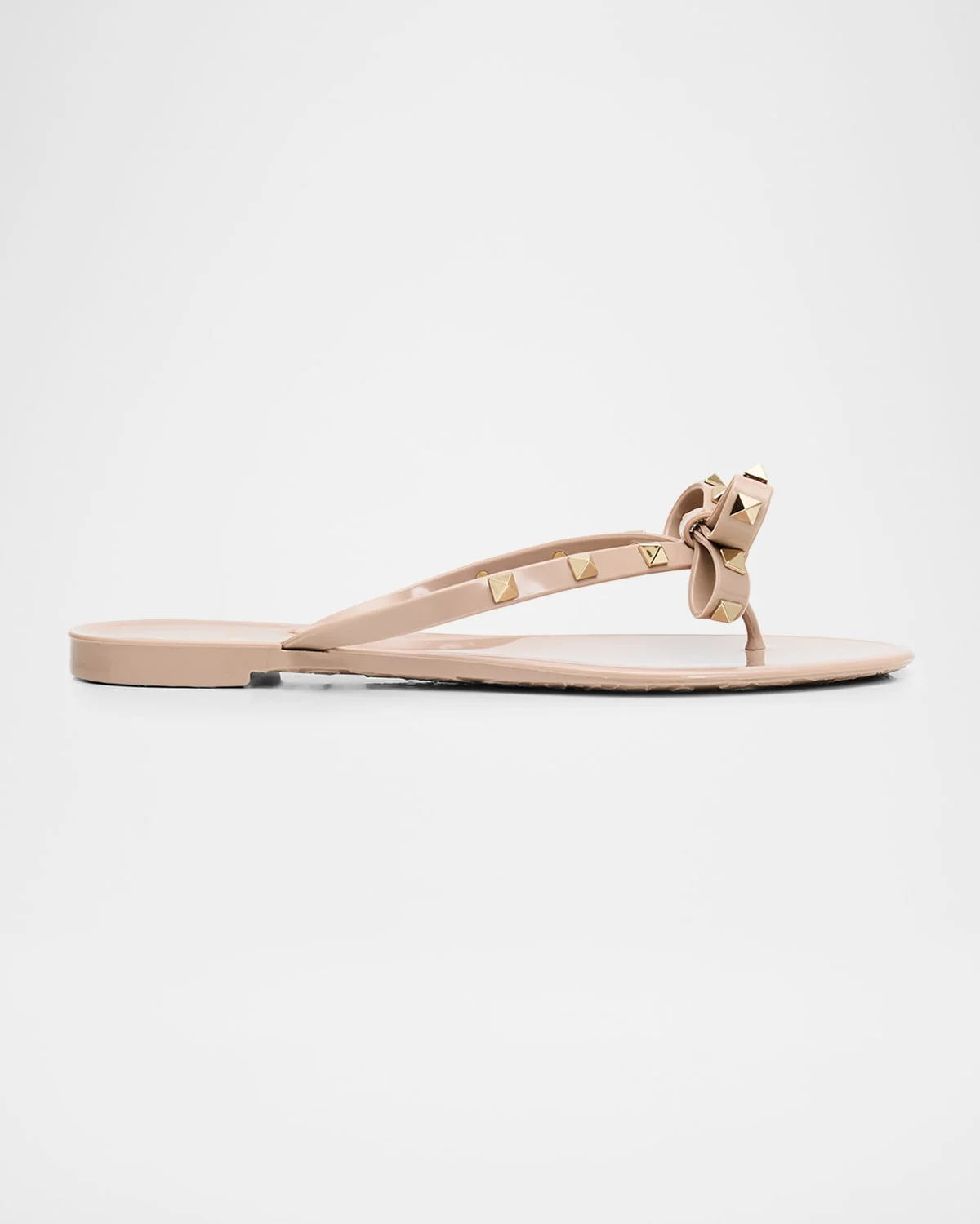 Rockstud PVC Flat Thong Sandals - 1
