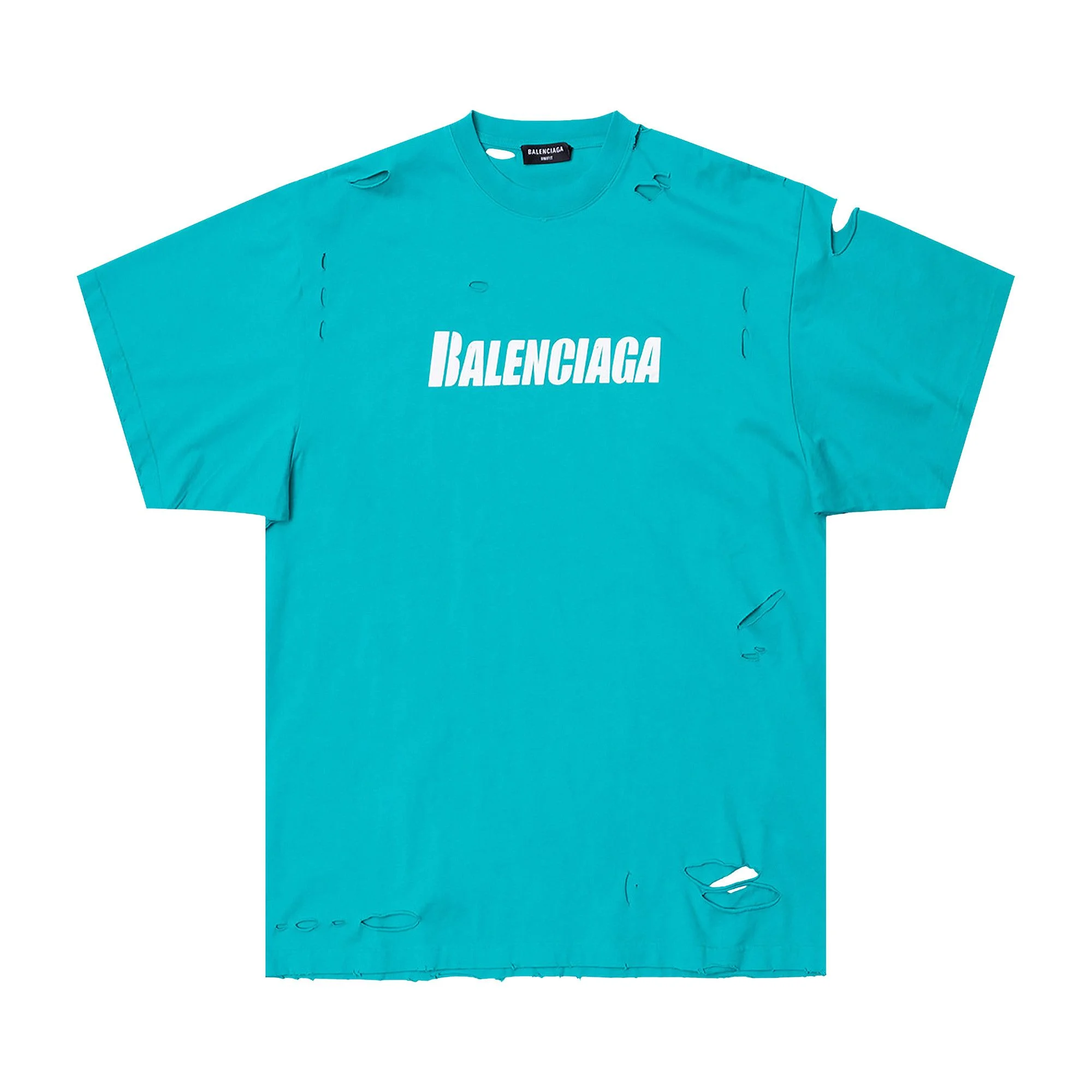 Balenciaga Boxy T-Shirt 'Turquoise/White' - 1