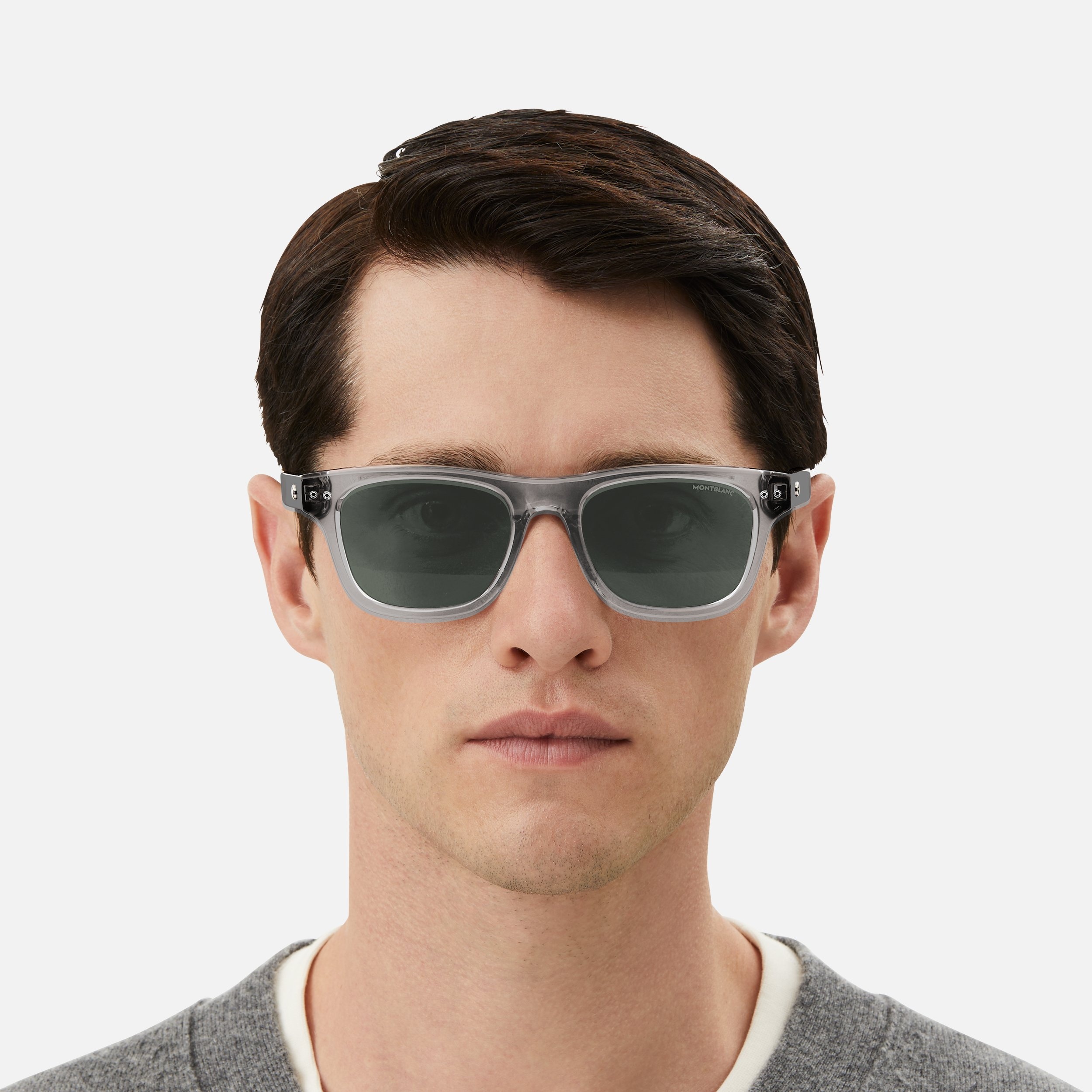 Squared Sunglasses with Gray Colored Acetate Frame 2