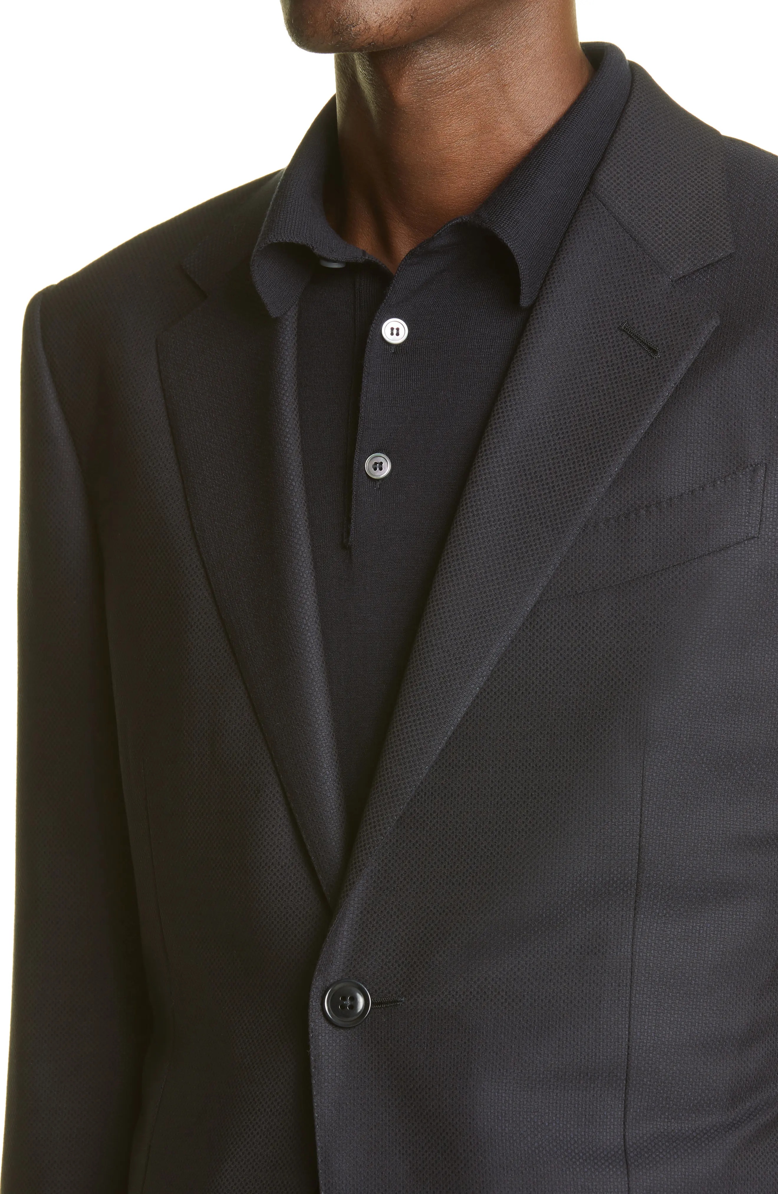 Regular Fit Stretch Wool & Silk Sport Coat - 4