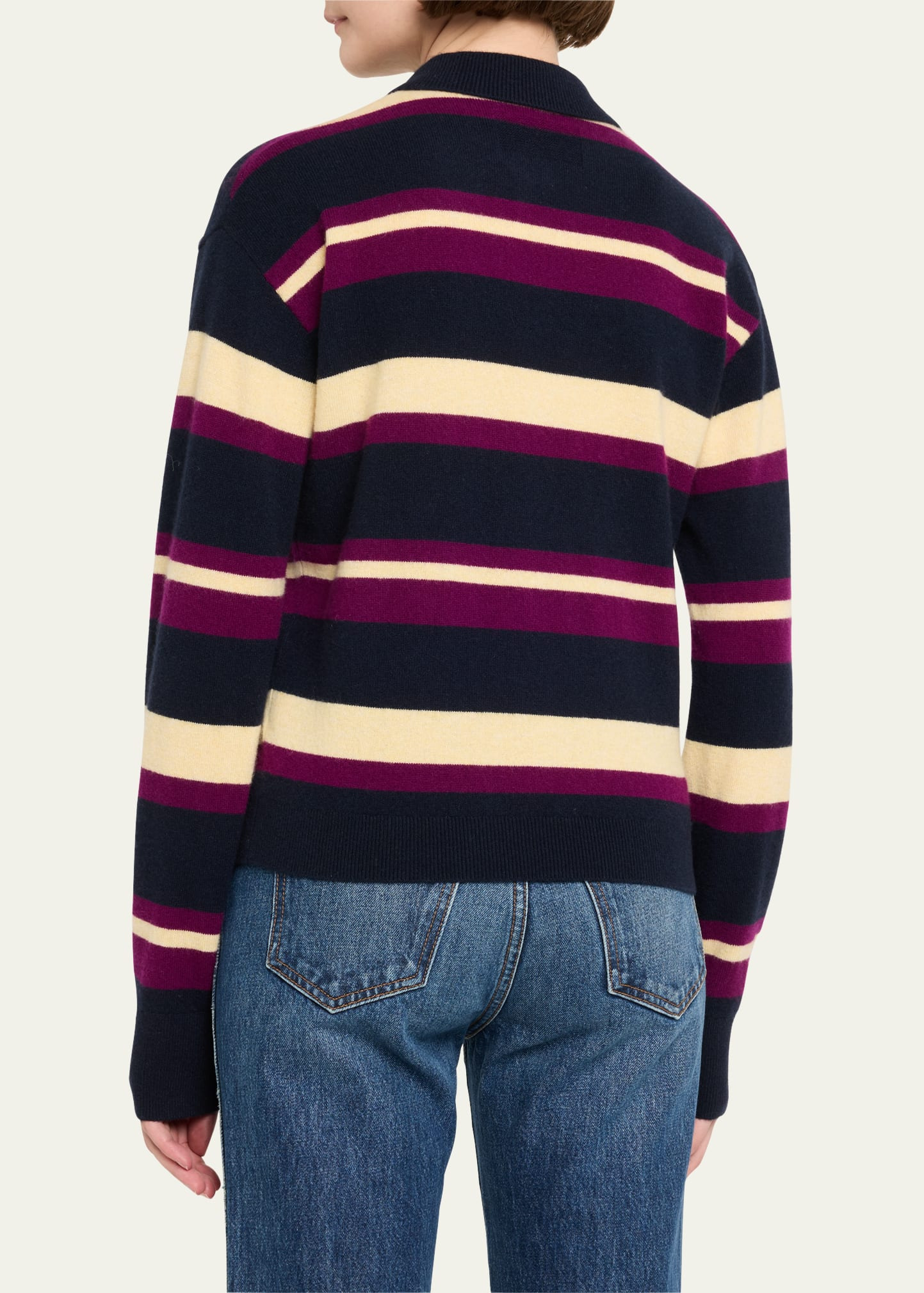 Collegiate Striped Cashmere Polo - 3