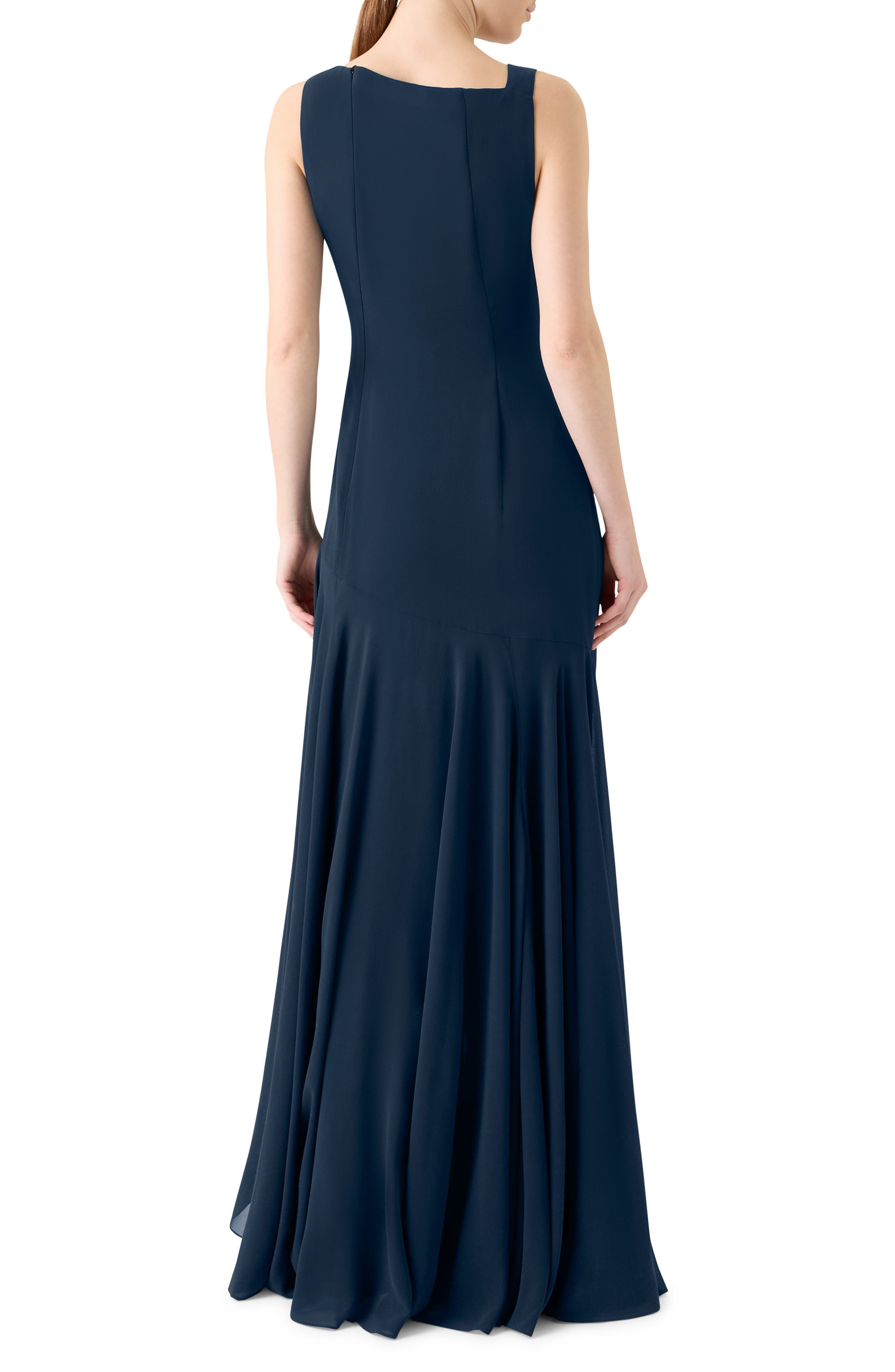 Akris Stud Embellished Silk Gown in Navy at Nordstrom - 2