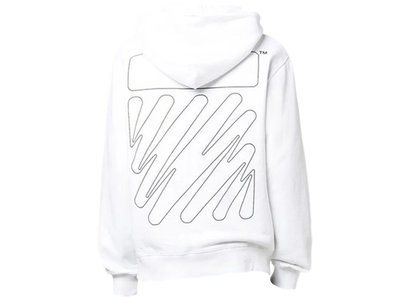 OFF-WHITE Wave Outl Diagonal Slim Zip Hoodie White/Black - 1