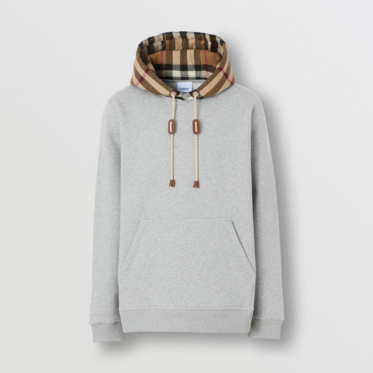 Check Hood Cotton Blend Hoodie - 1