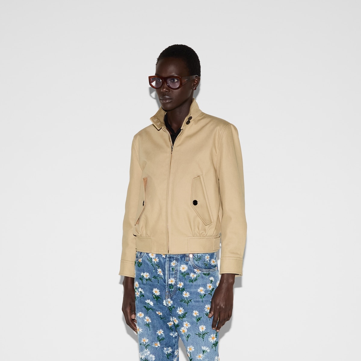 Embossed cotton drill bomber jacket - 3