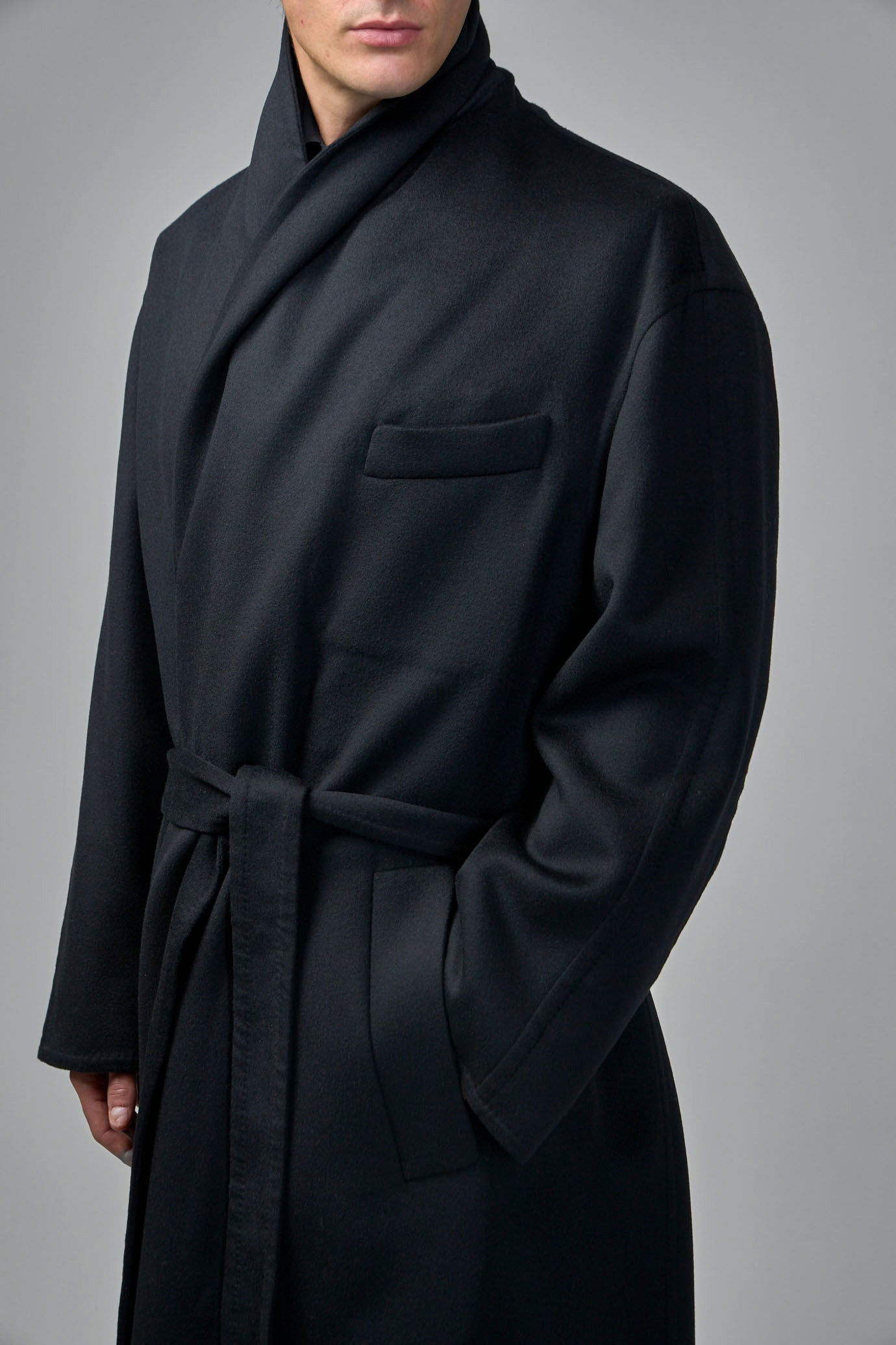 Double Splittable Wool Cashmere Shawl Coat - 4