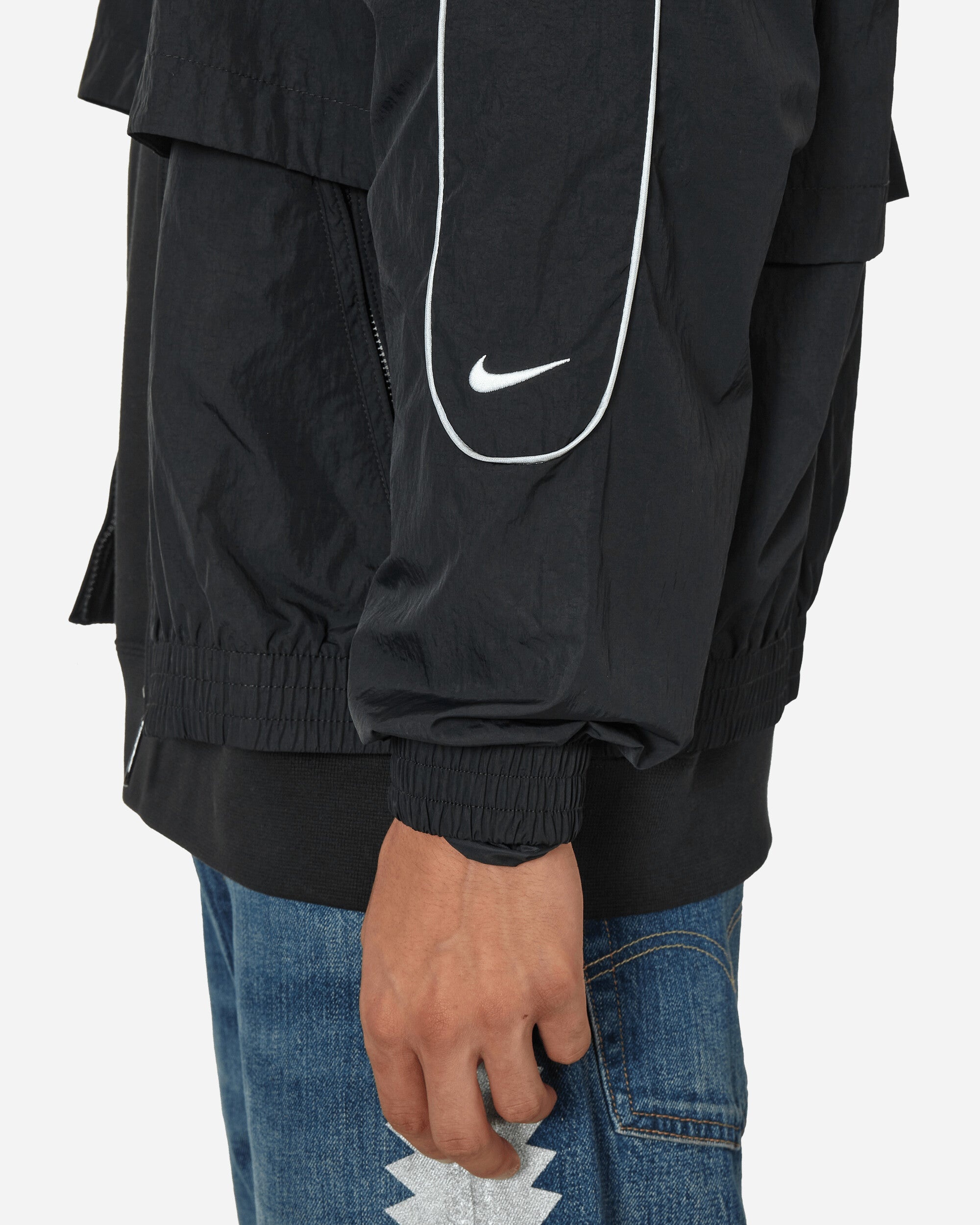 Nike Solo Swoosh Woven Track Jacket Black / White | slamjam