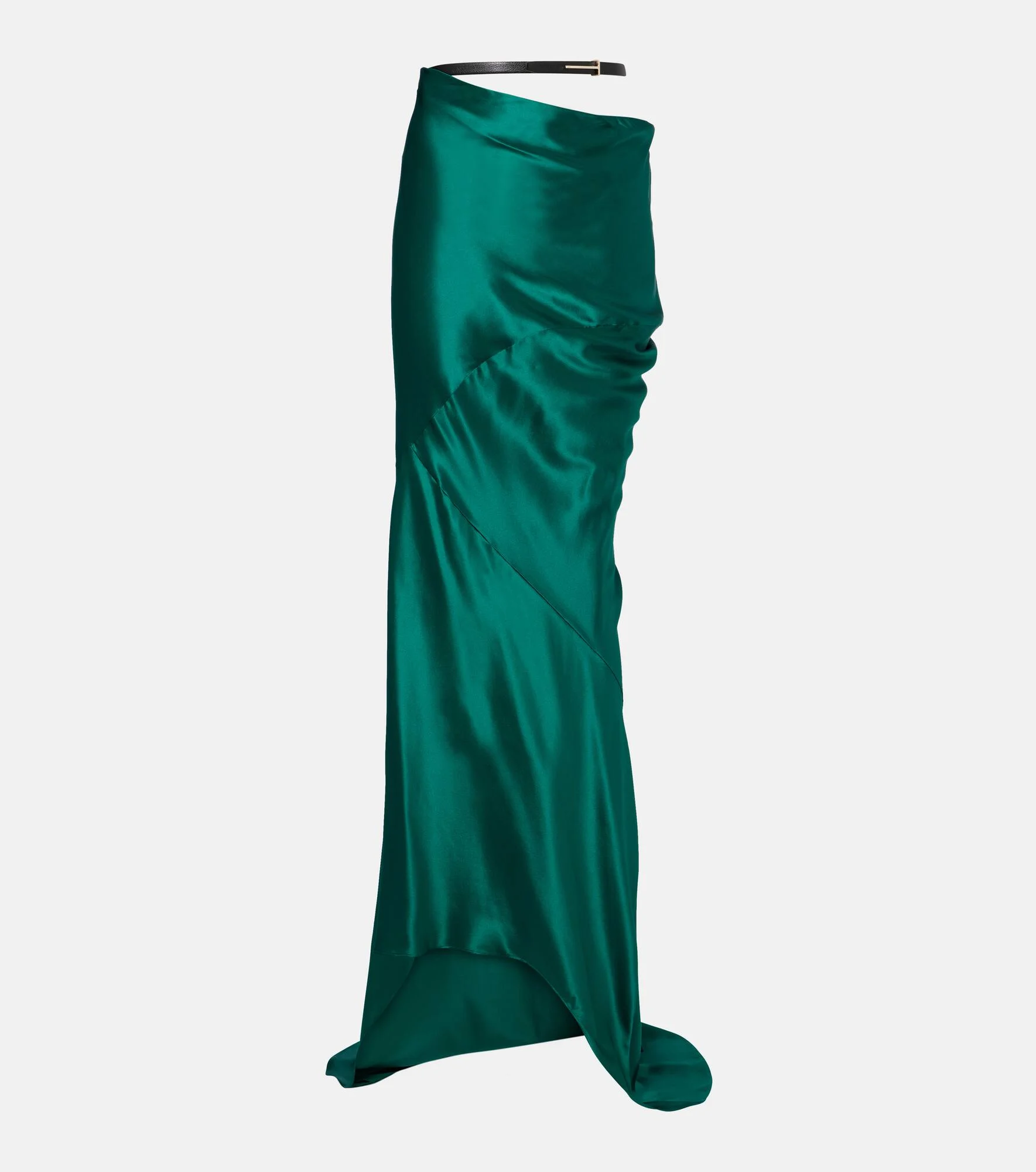 Asymmetric silk satin maxi skirt - 1