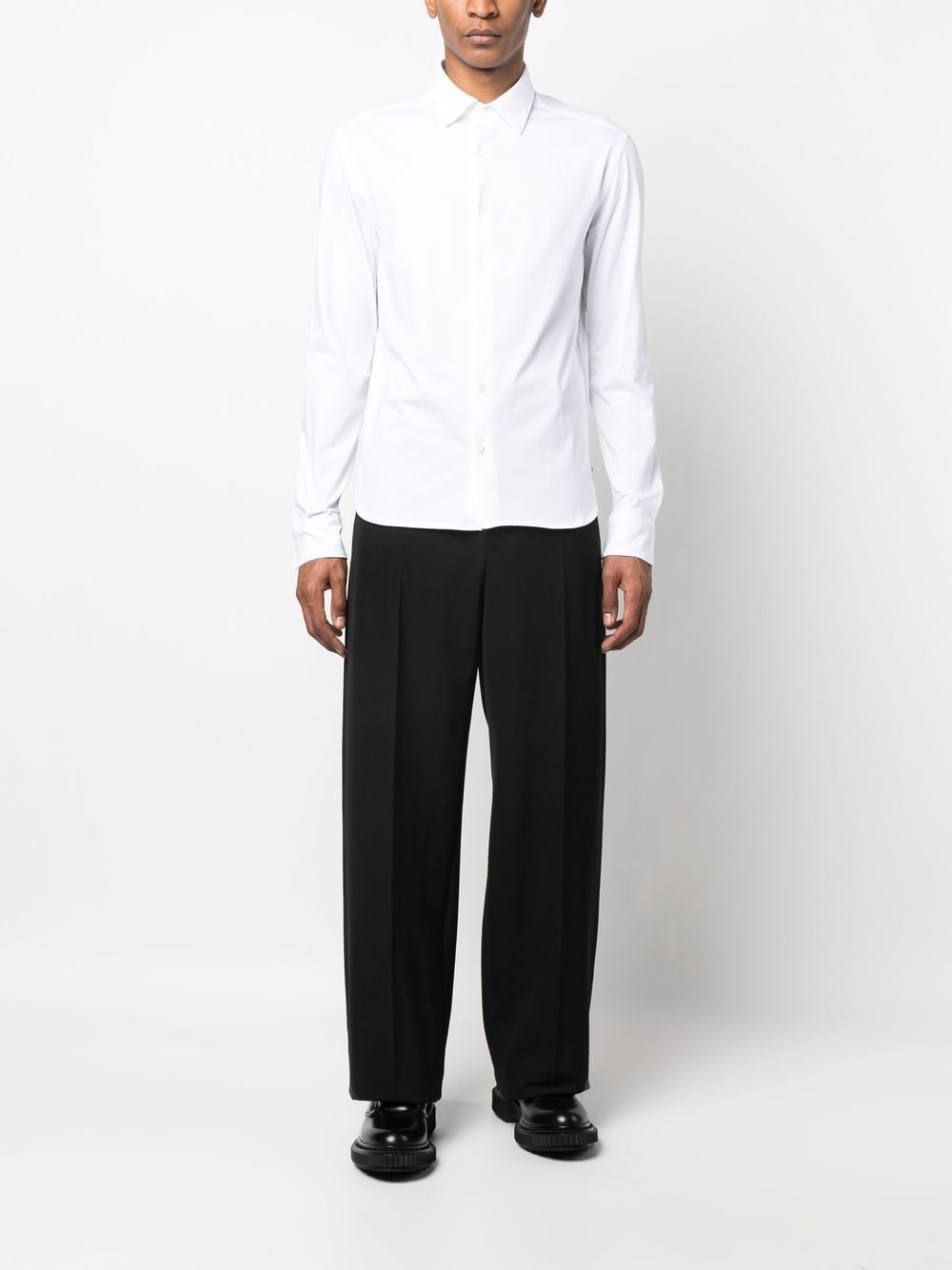 logo-patch cotton shirt - 2