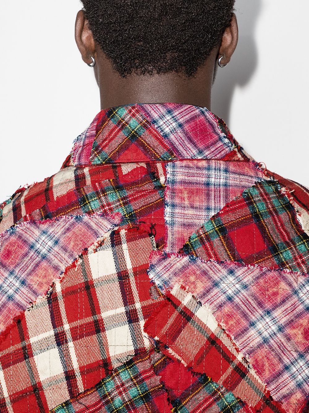 stitchwork checked cotton shirt - 4