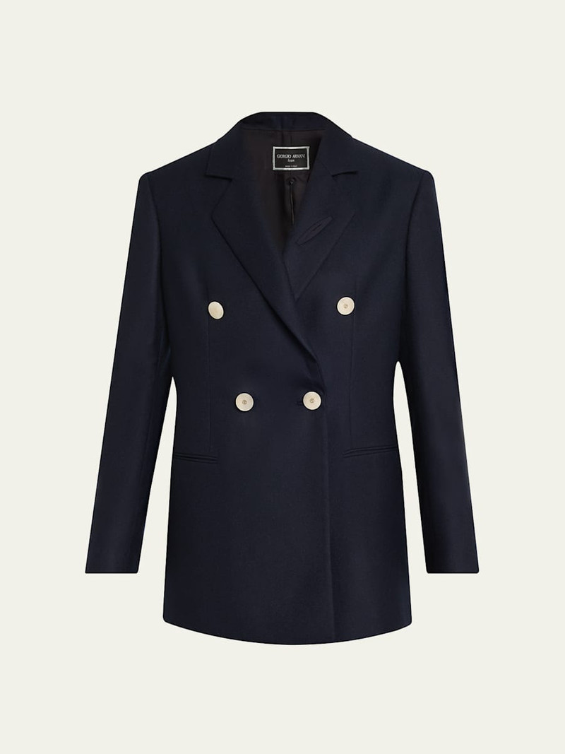 Flanella Cashmere Double-Breasted Blazer 1