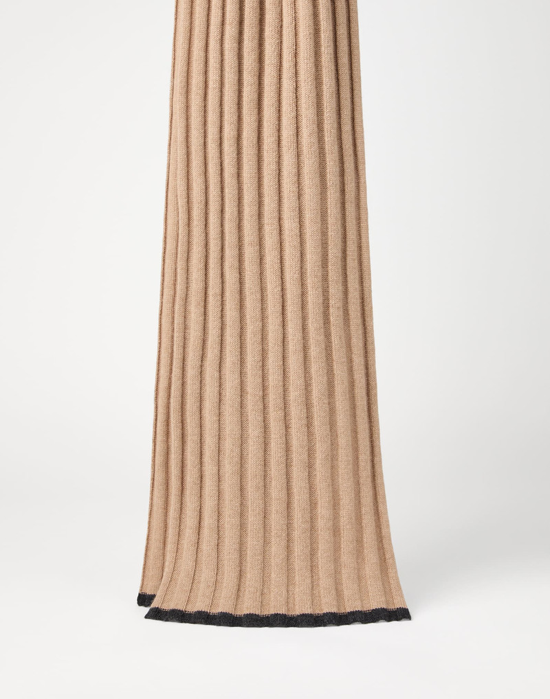 Cashmere rib knit scarf 1