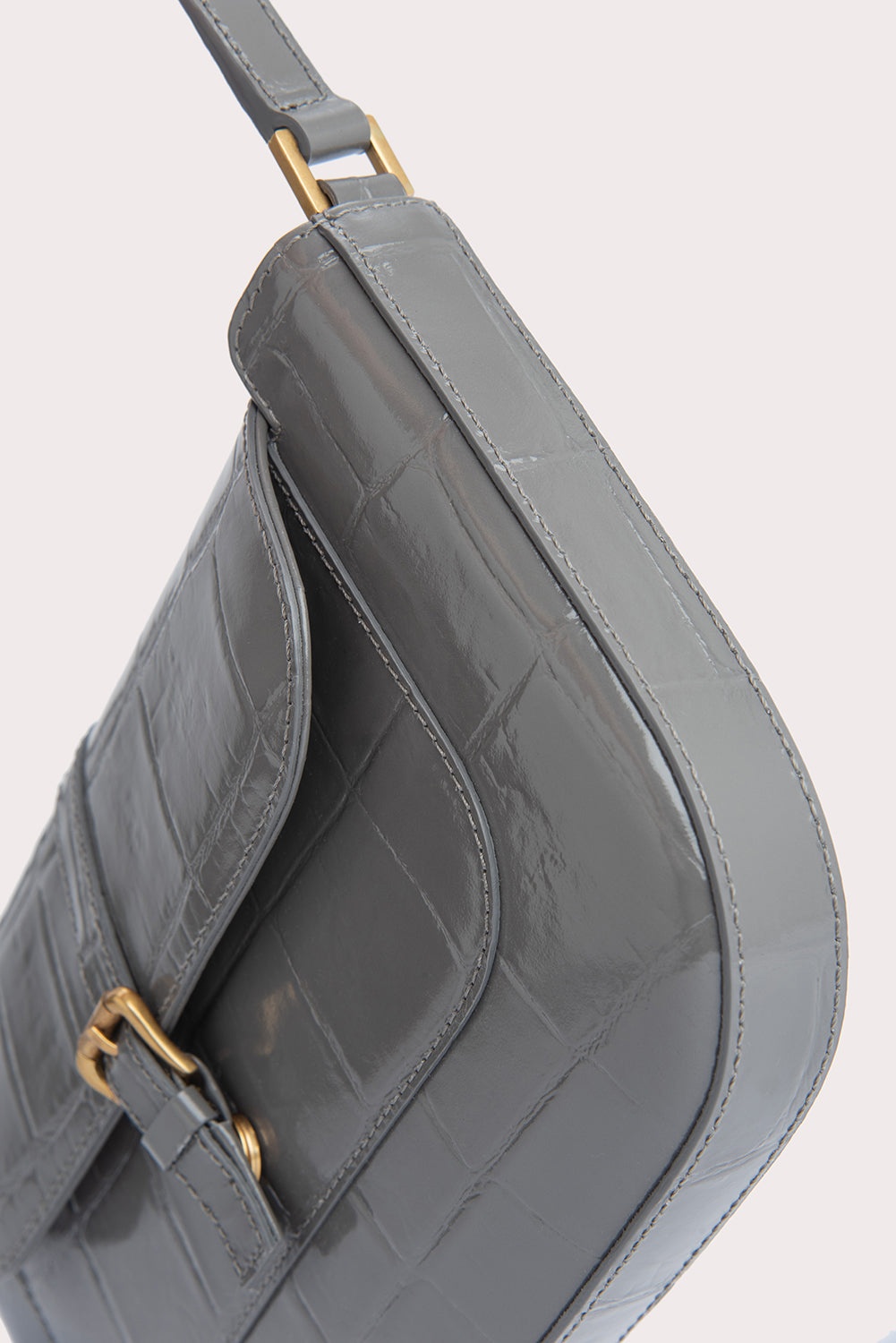 MIRANDA CEMENT MAXI CROCO EMBOSSED LEATHER 5