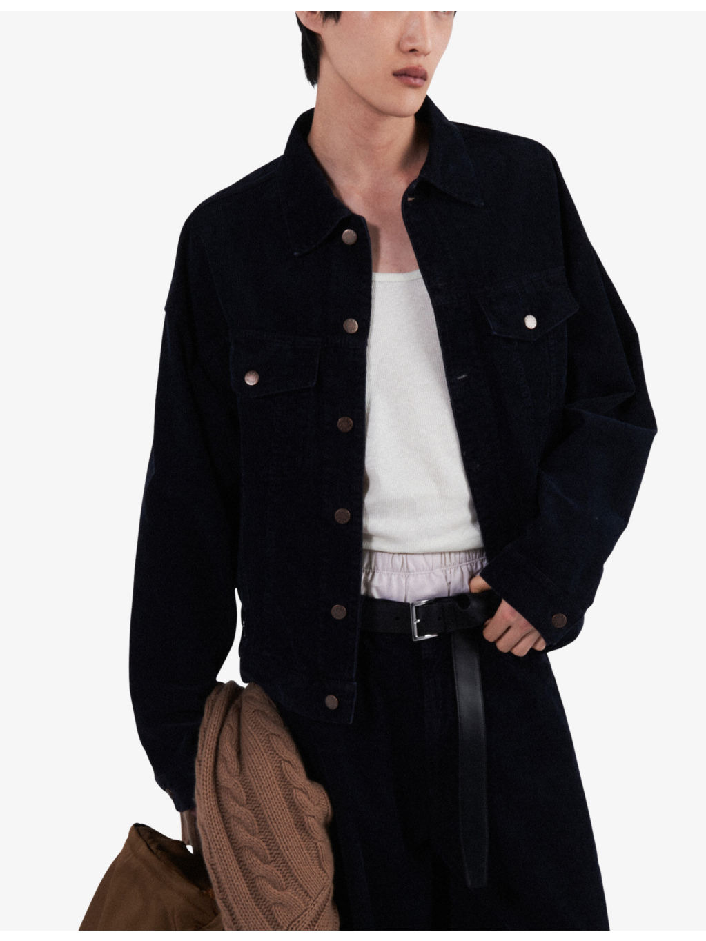 Logo-badge regular-fit corduroy jacket - 3