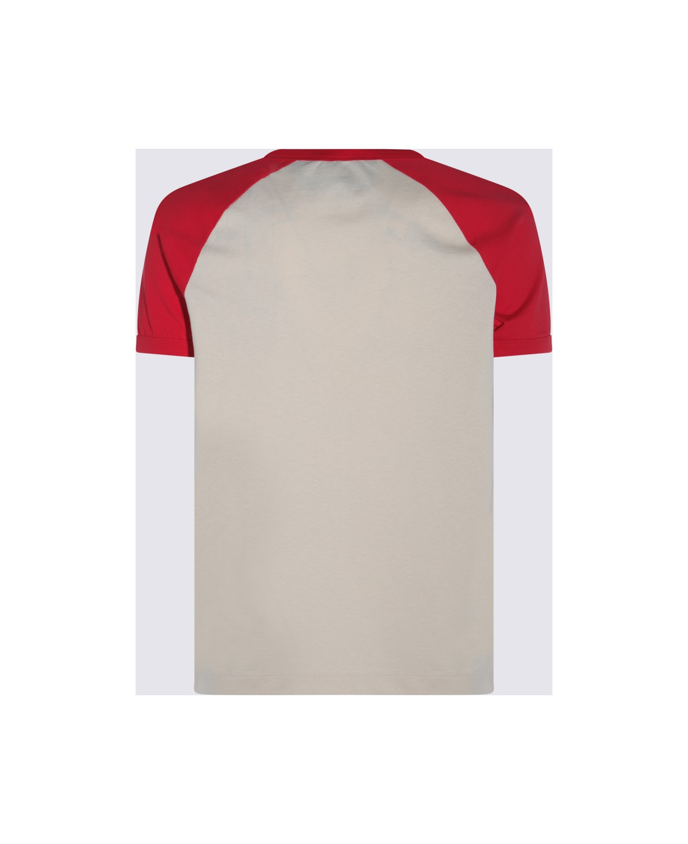 White And Red Cotton T-shirt - 2