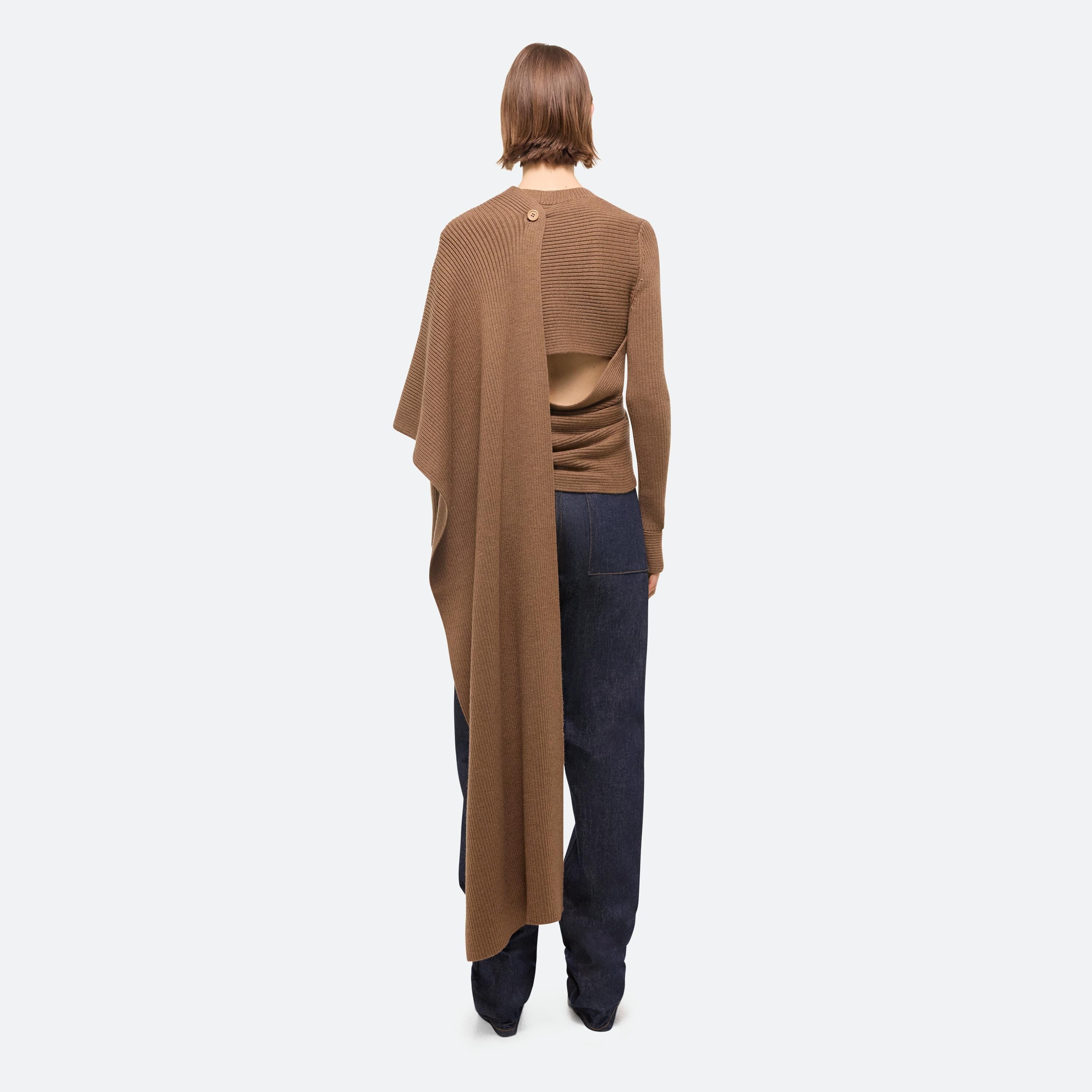DRAPED RIB SWEATER - 5