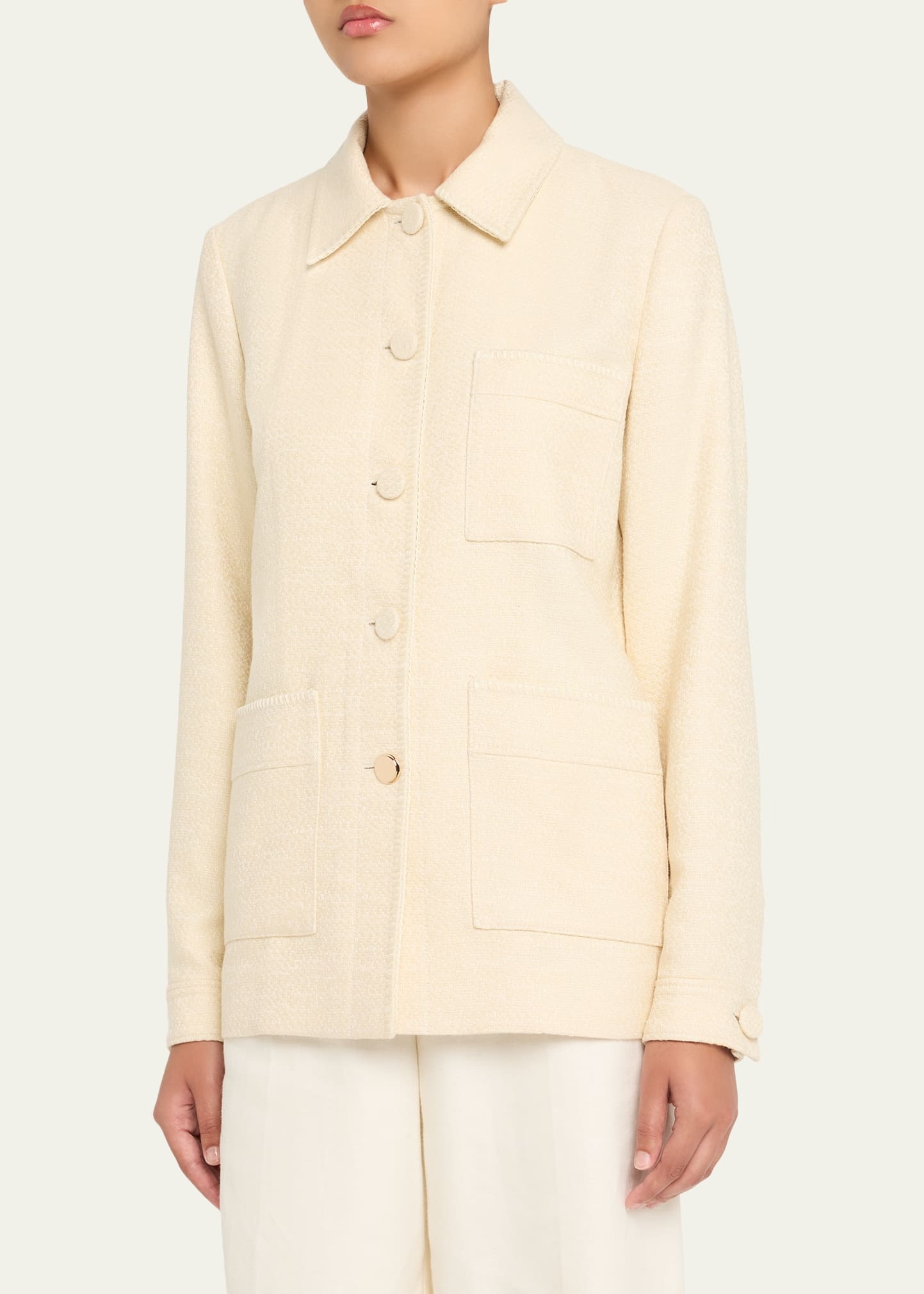 Ulu Silk Single-Breasted Chore Jacket - 4