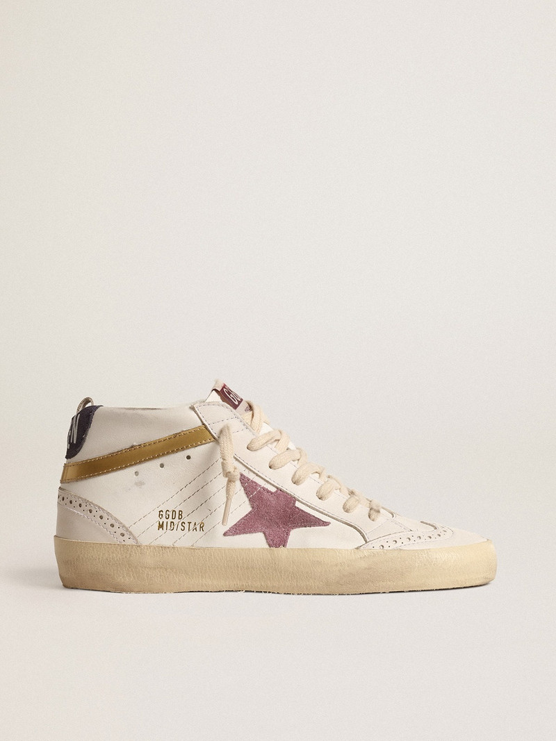 Mid Star with pink suede star and gold metallic leather flash - 1