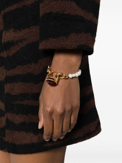Marni ring-pendant pearl-embellished chain bracelet outlook
