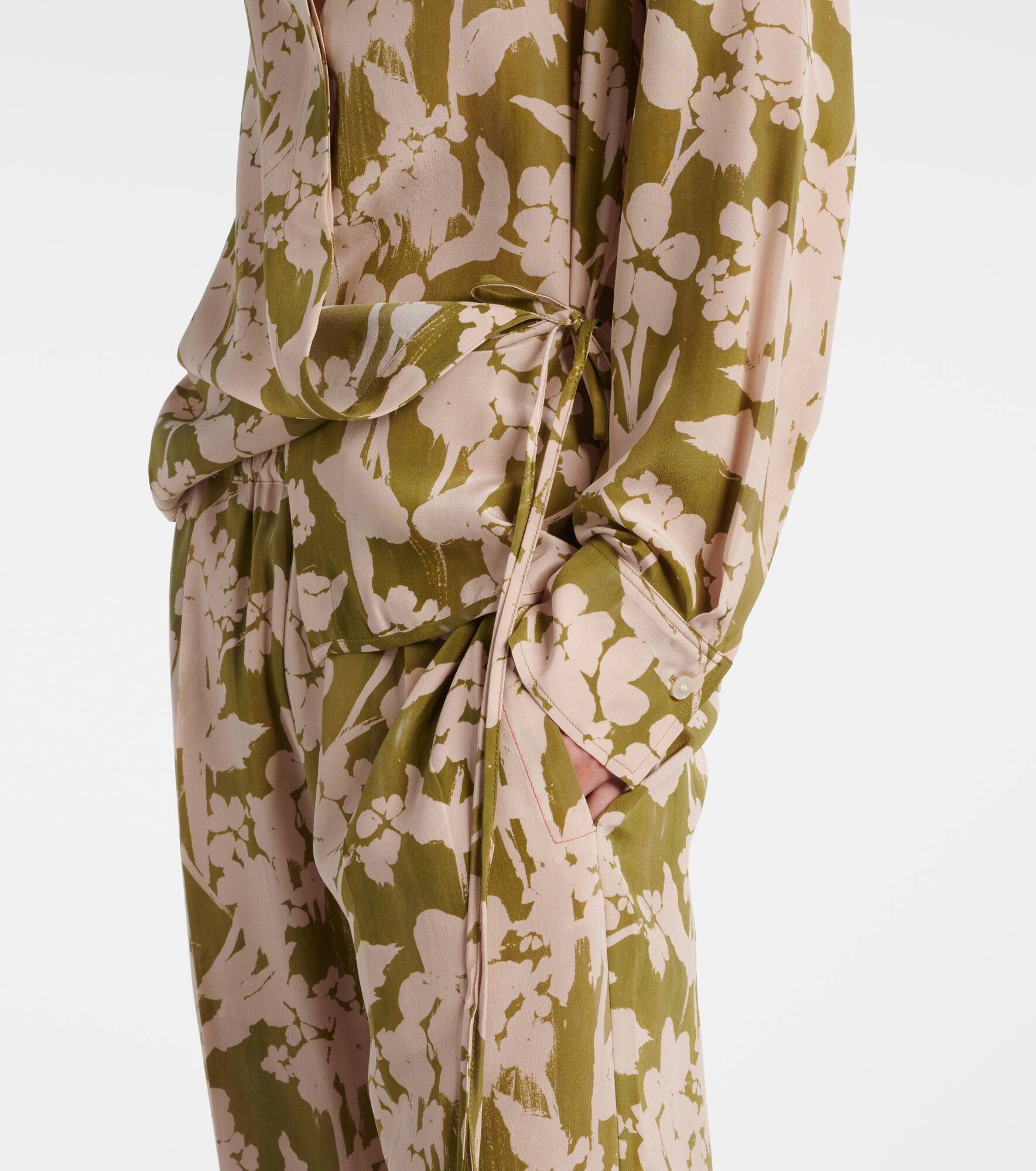 Printed gathered silk blouse - 5