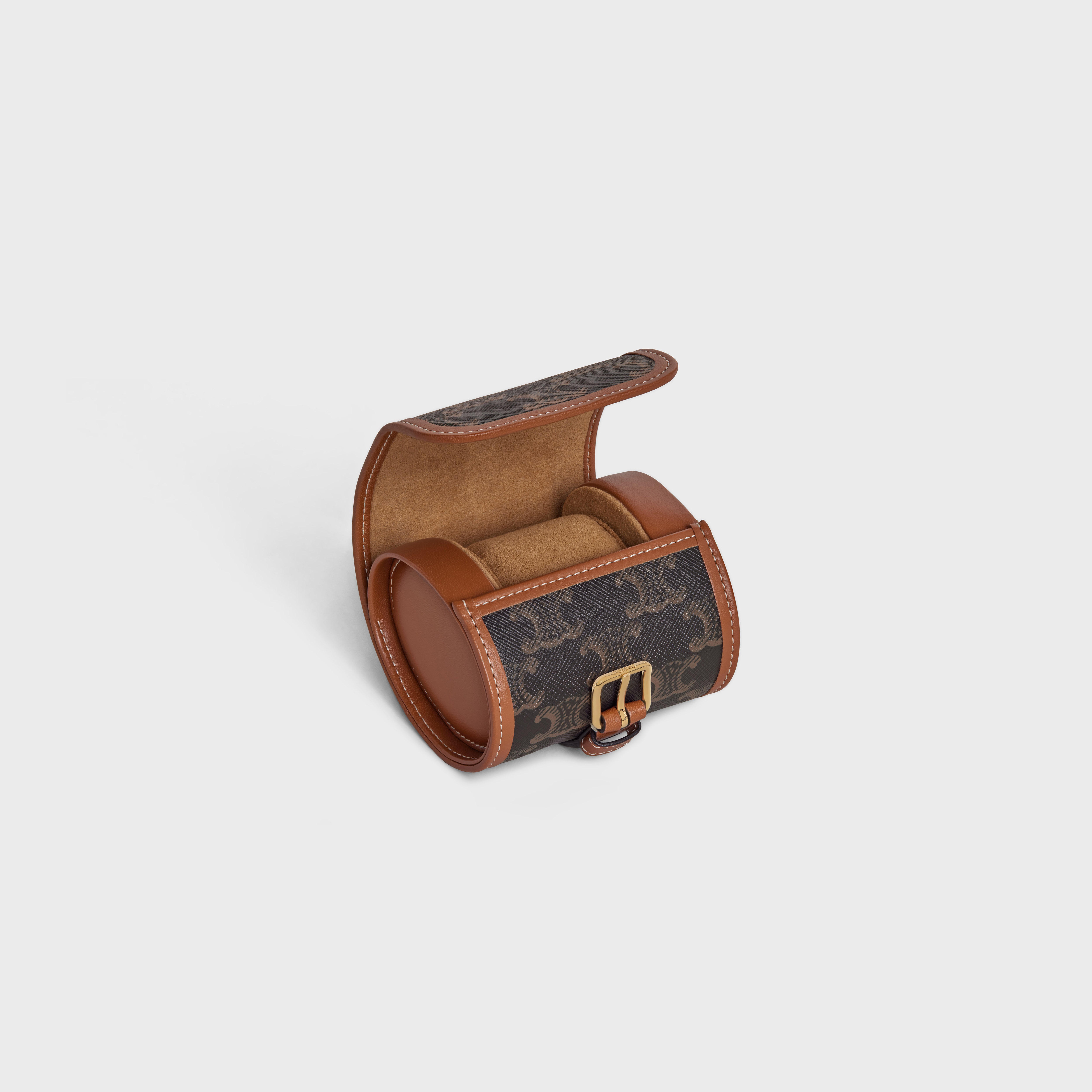 SINGLE WATCH CASE IN TRIOMPHE CANVAS AND CALFSKIN - 2