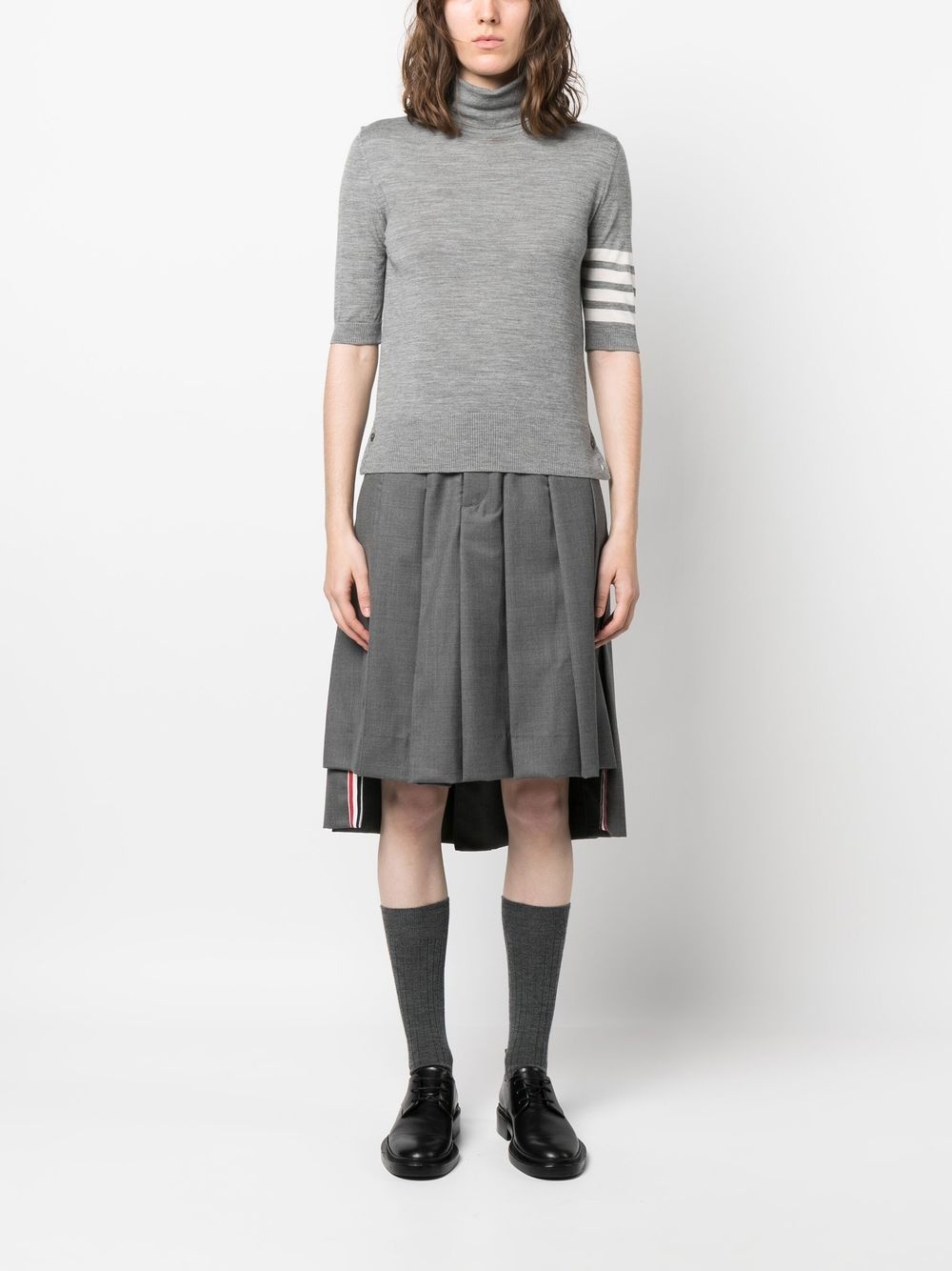 turtleneck short-sleeve jumper - 2