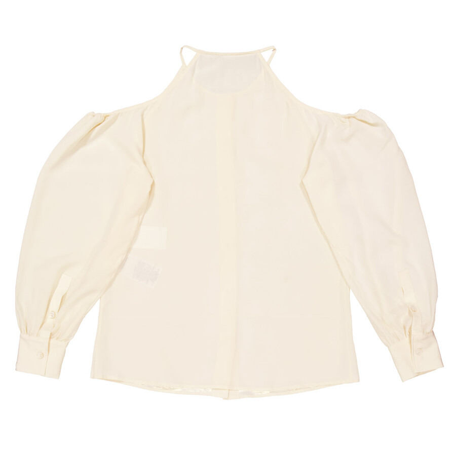 Stella Mccartney Ladies Yellow Off Shoulder Silk Blouse - 6