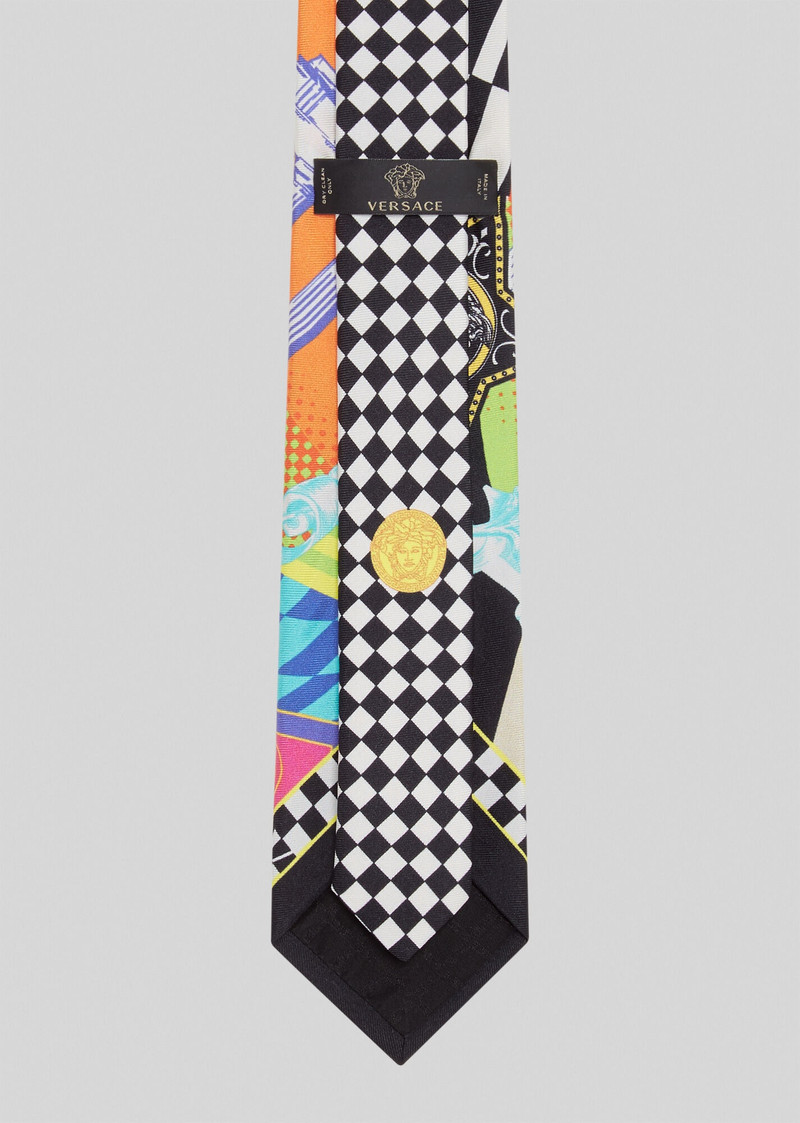 Pop Temple Print Silk Tie 3