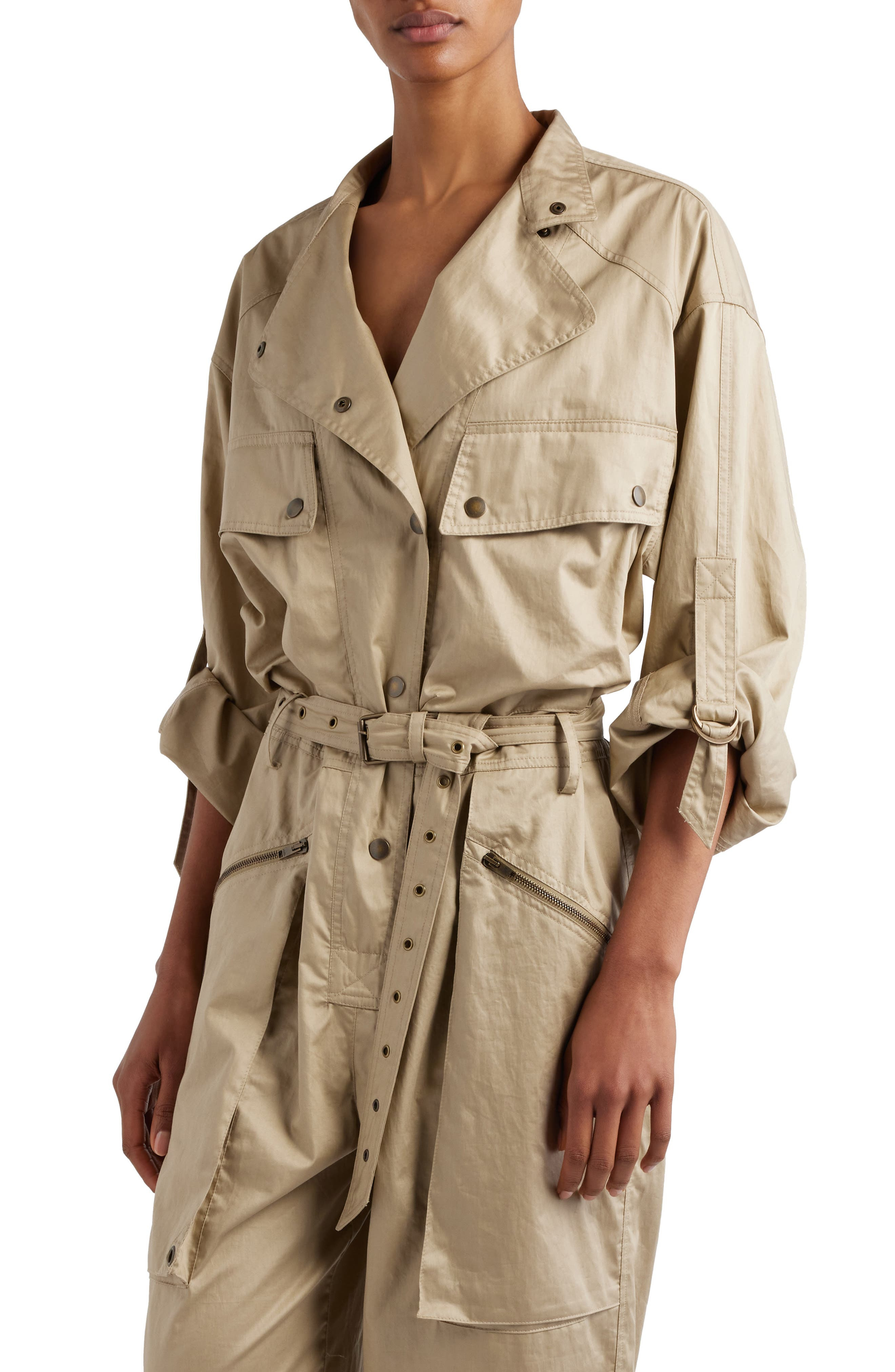 Jocelyne Cotton Twill Utility Jumpsuit - 4