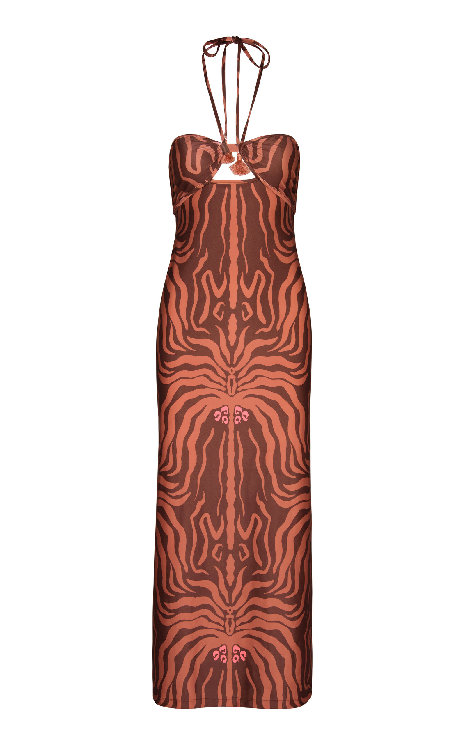 Jungle Palms Jersey Midi Dress brown - 1