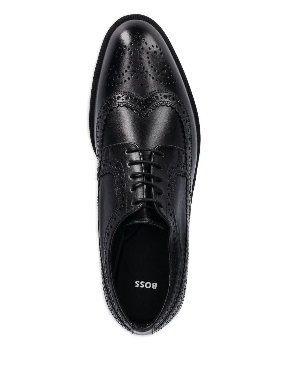 perforated leather lace-up shoes - 3