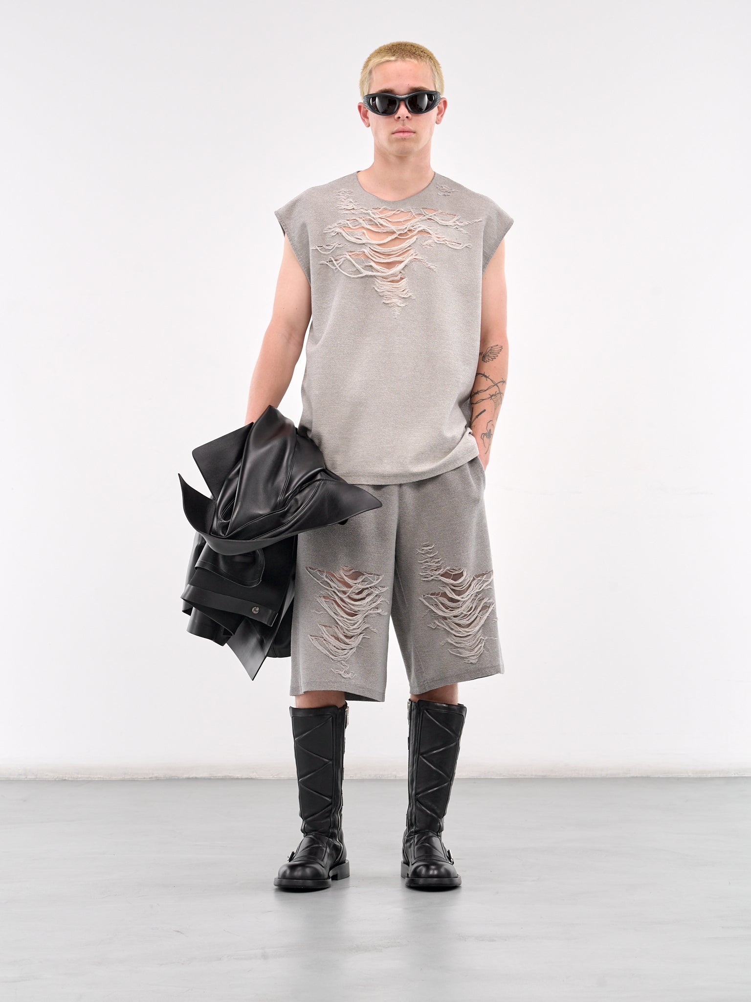 Distressed Sweat Shorts - 6
